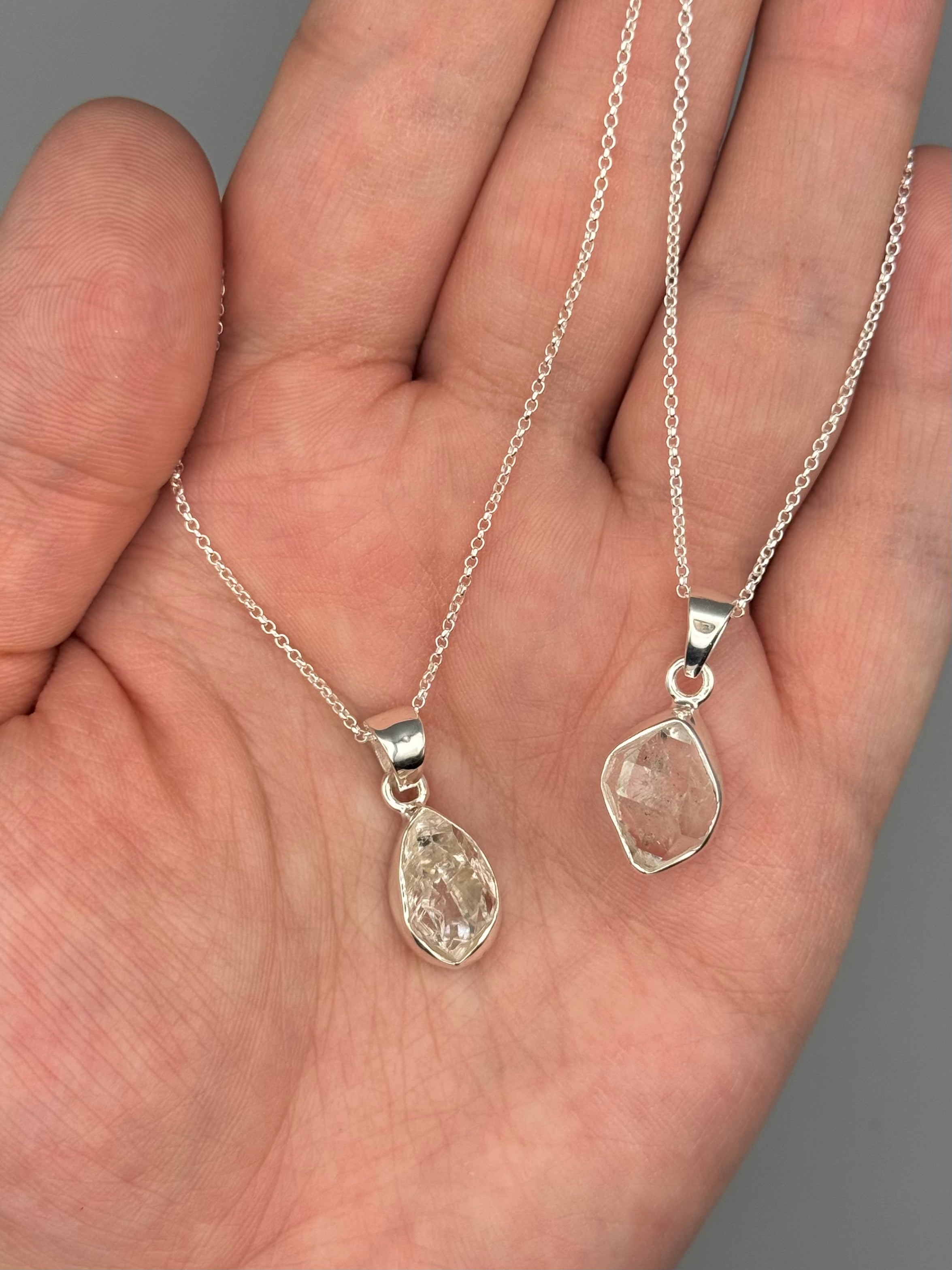 •HERKIMER DIAMOND - NUGGET• sterling silver necklace (18" long)