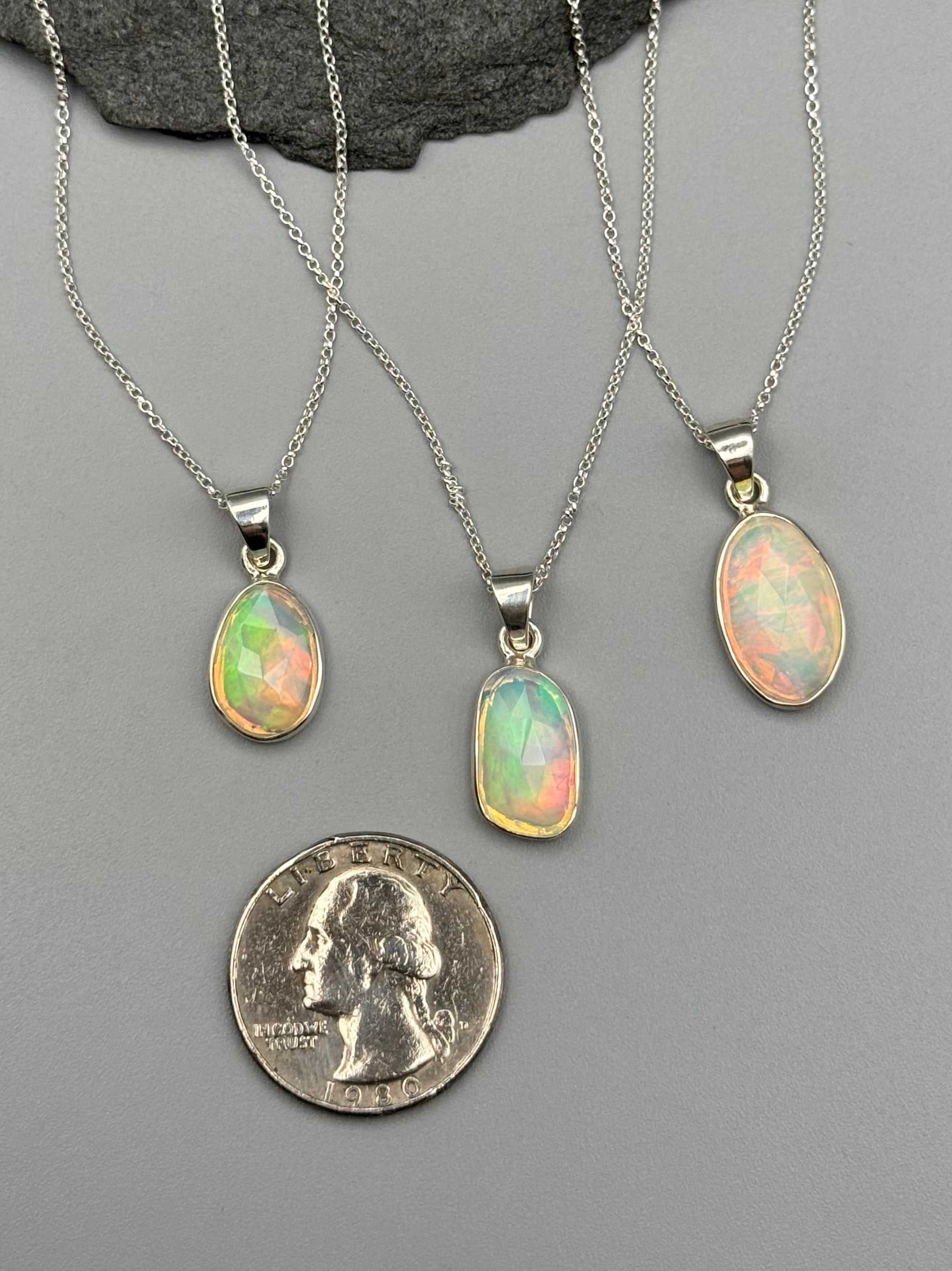 •ETHIOPIAN OPAL• sterling silver necklace (18" long)