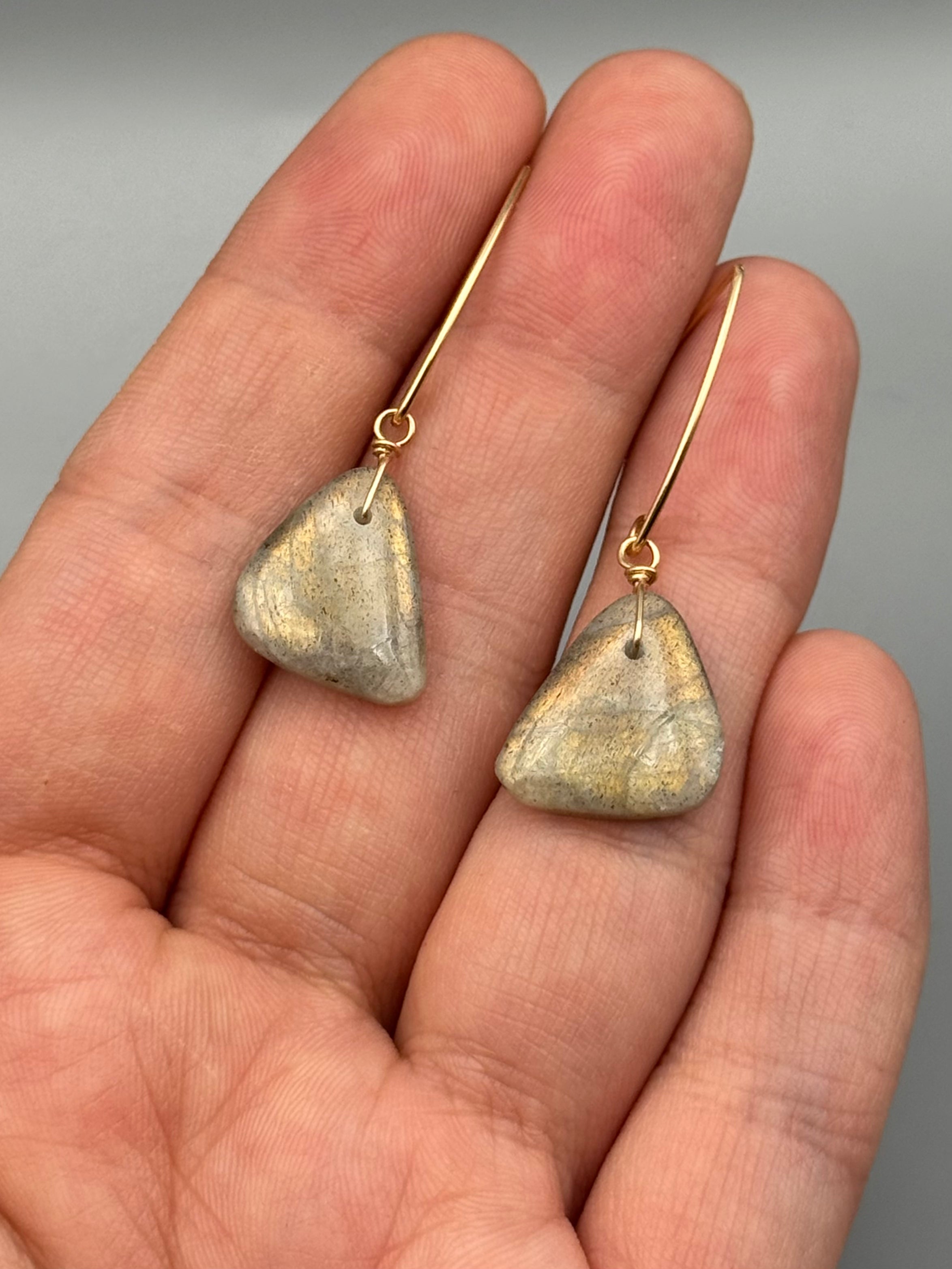 •STRAY• golden labradorite + gold earrings
