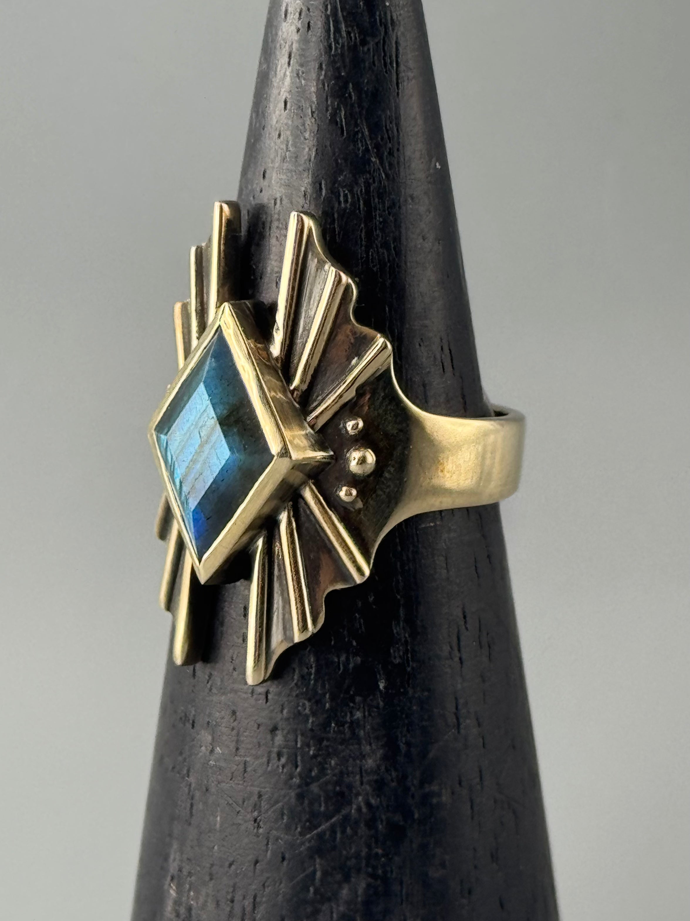 •STARSEED• labradorite + brass ring (various sizes)