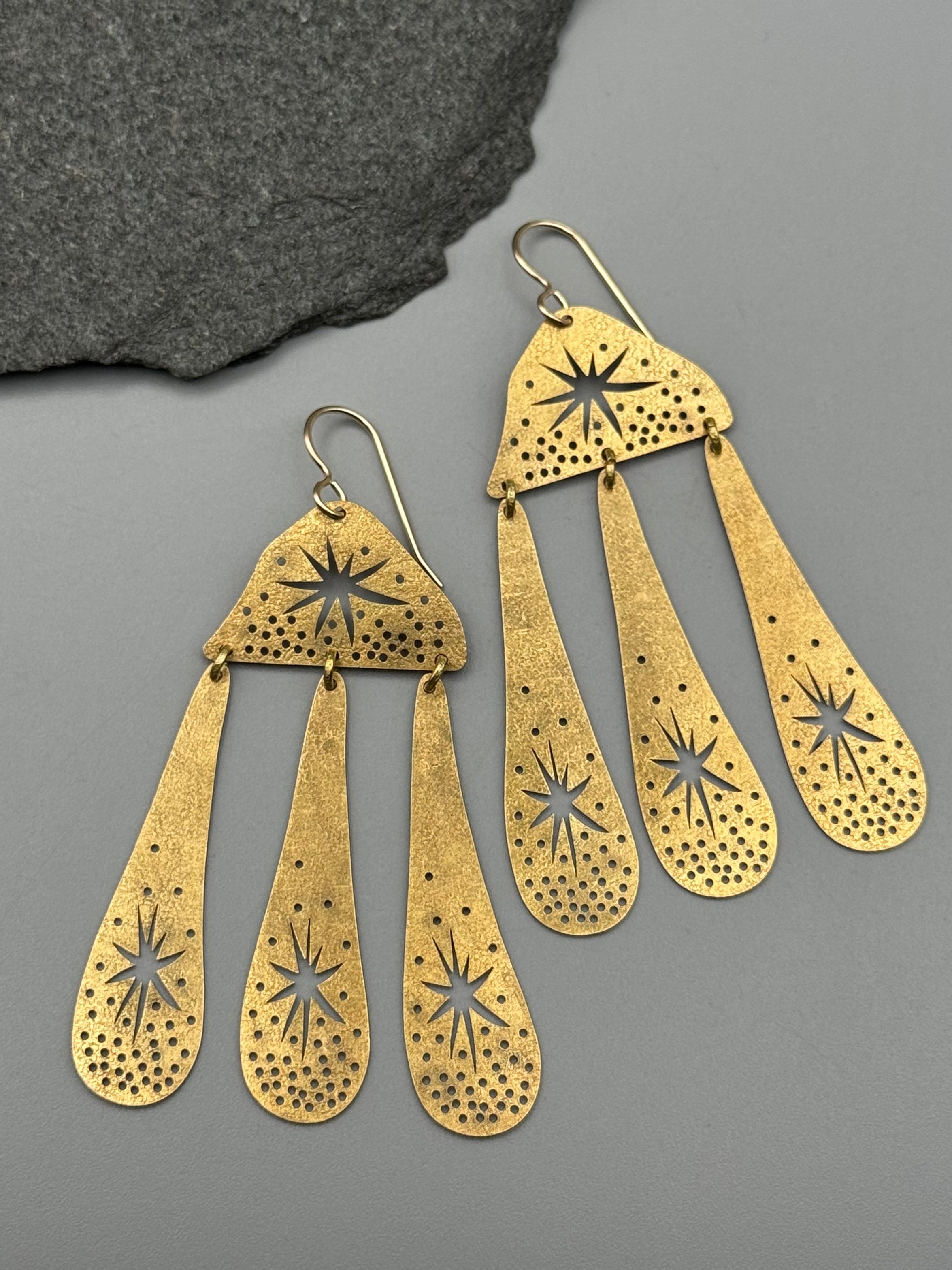 •NIGHTFALL• gold dangle earrings