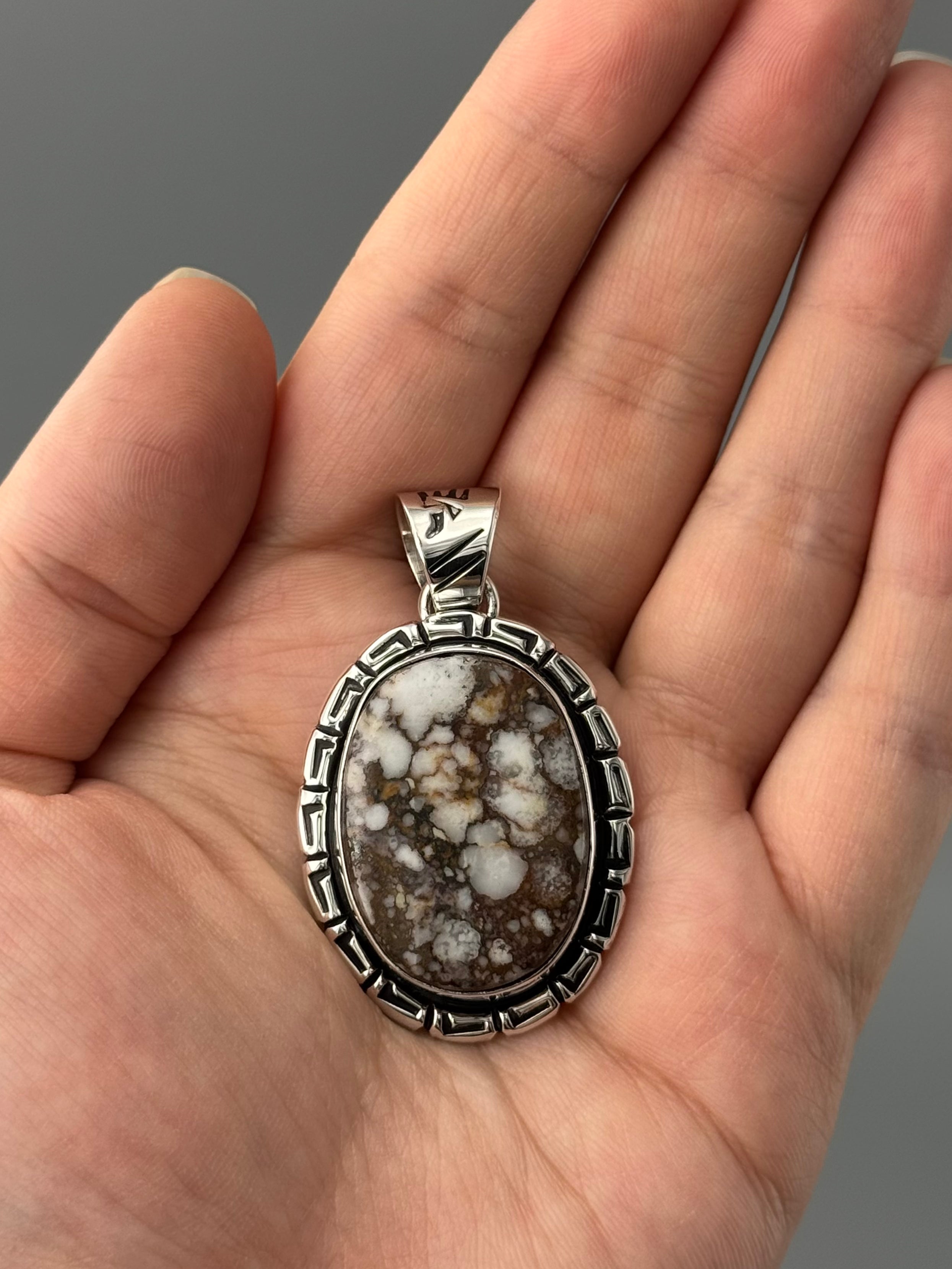 •WILD HORSE JASPER - WIND• Navajo sterling silver pendant