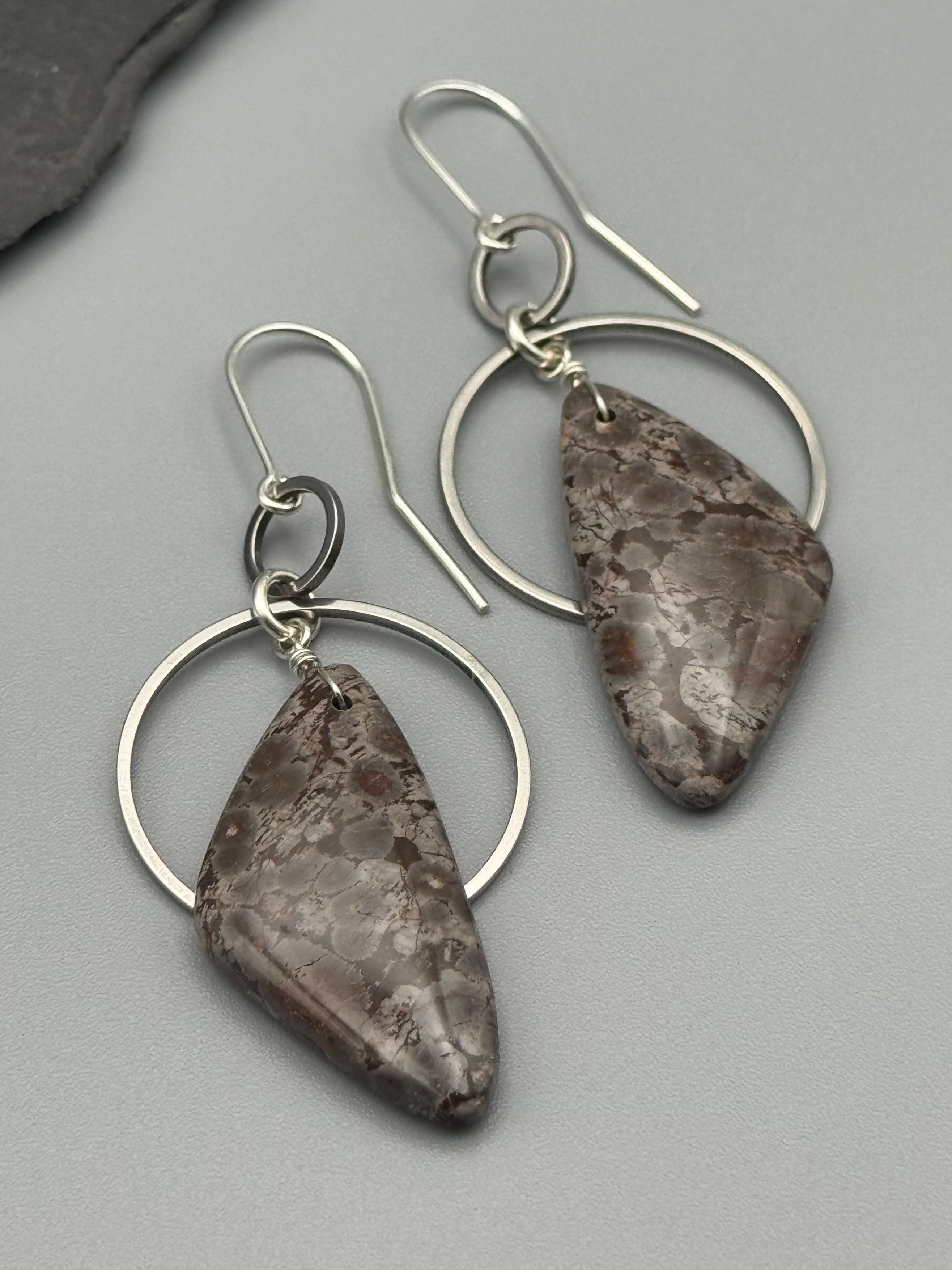 •EQUA-ORBIT• ocean jasper + silver earrings