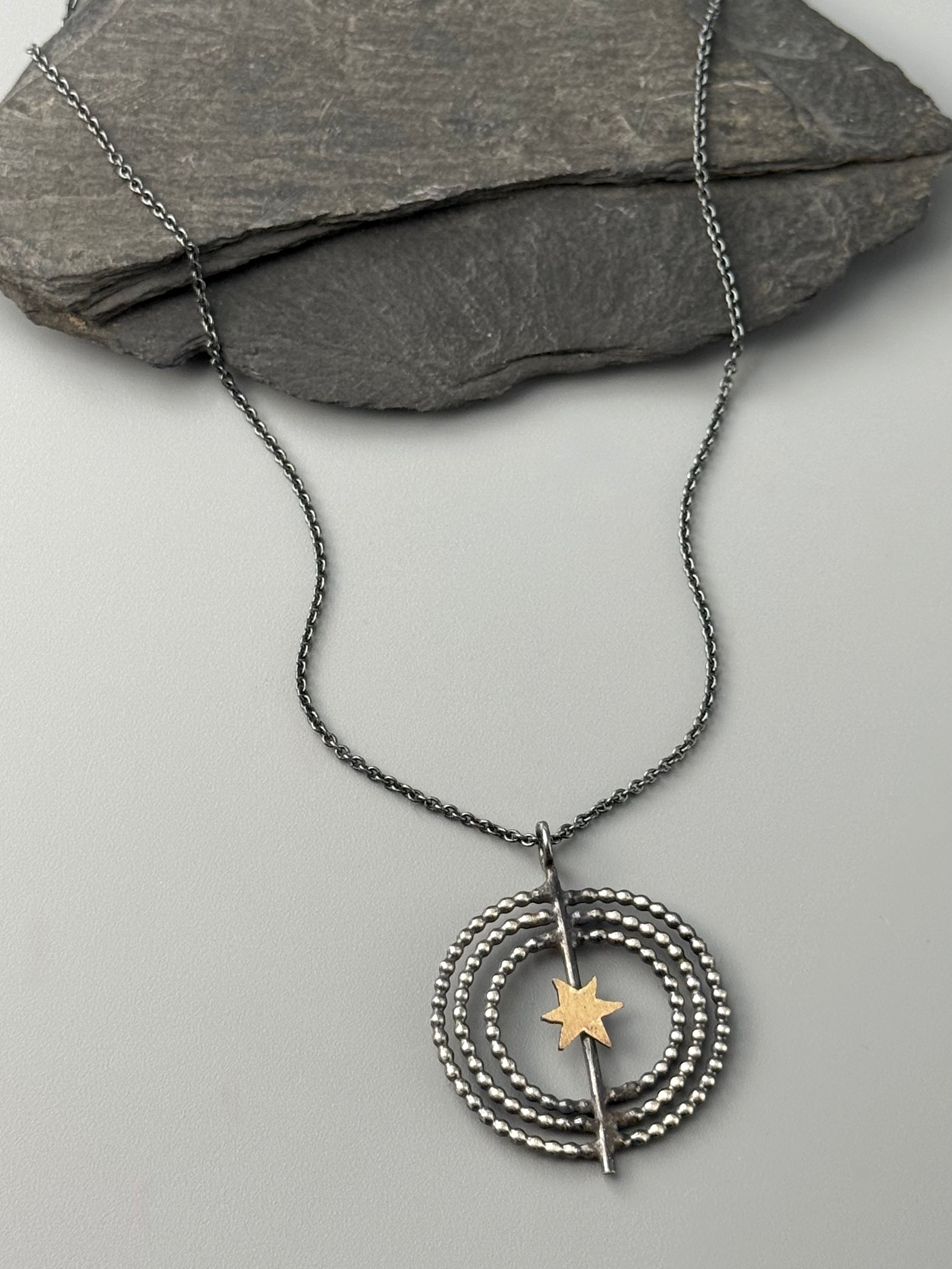 •INNER COMPASS• mixed metal necklace (16" long)