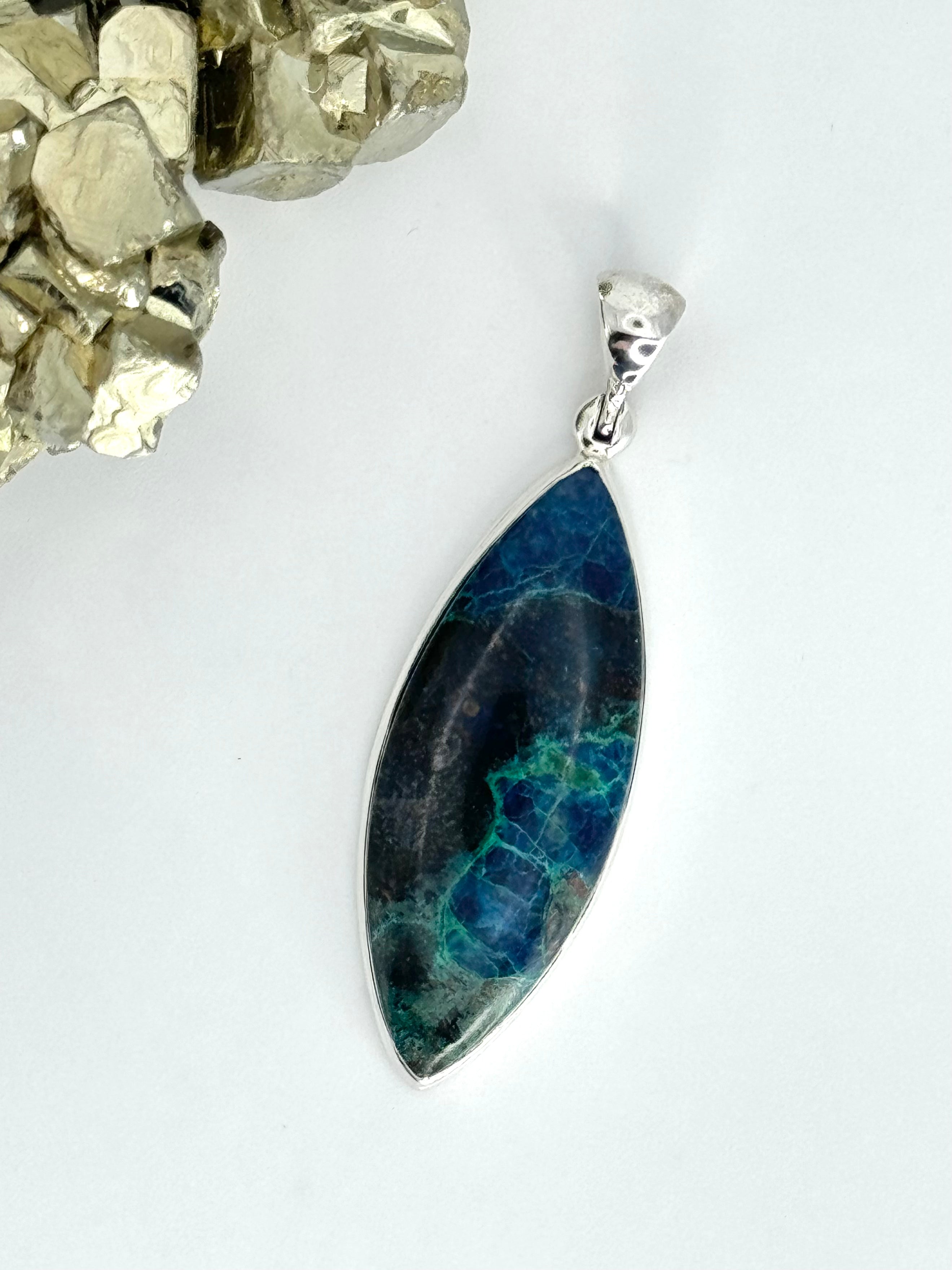 •SHATTUCKITE MARQUISE• sterling silver pendant