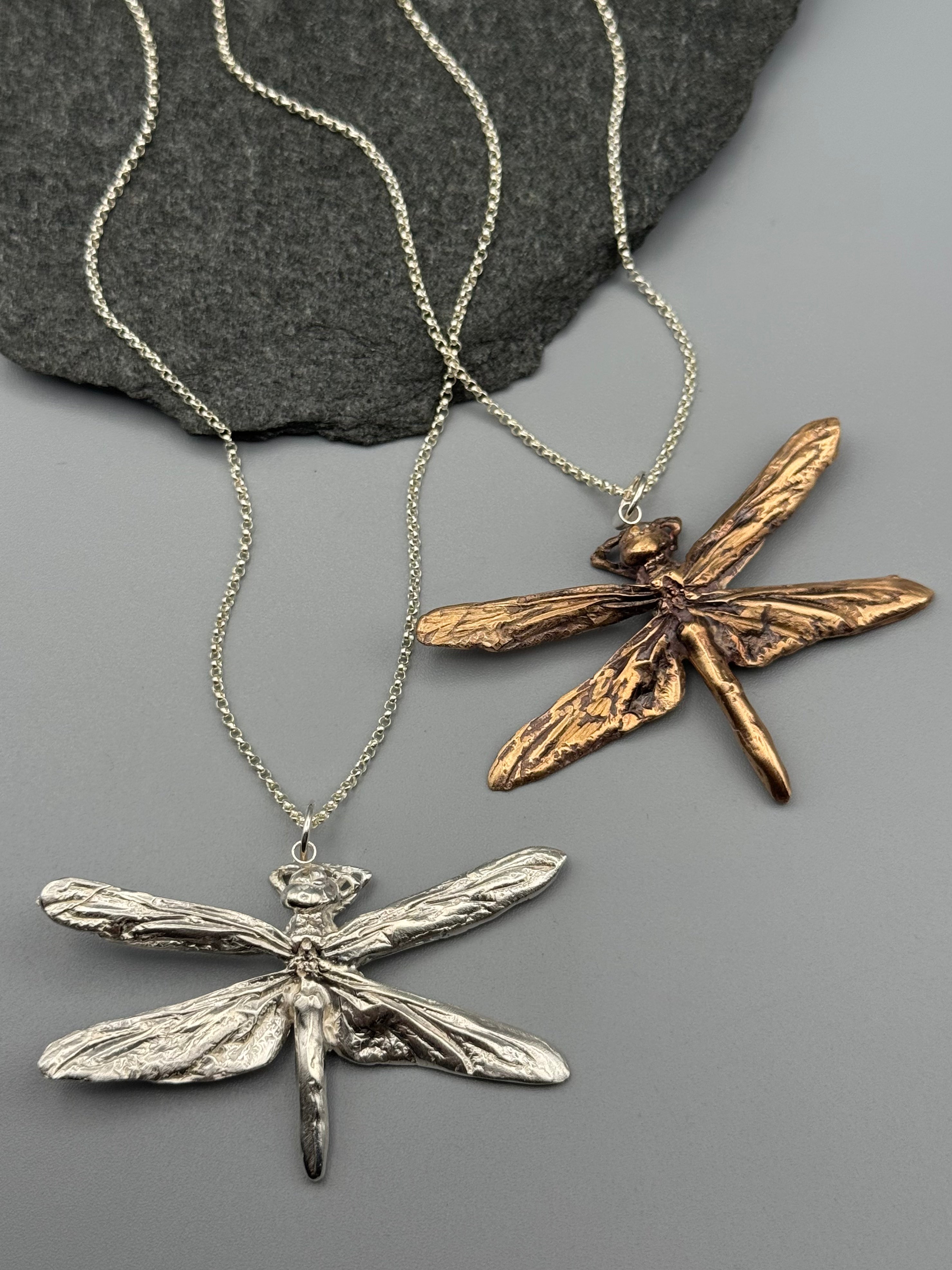 •DAMSELFLY• bronze cast necklace (18" - 21" long)