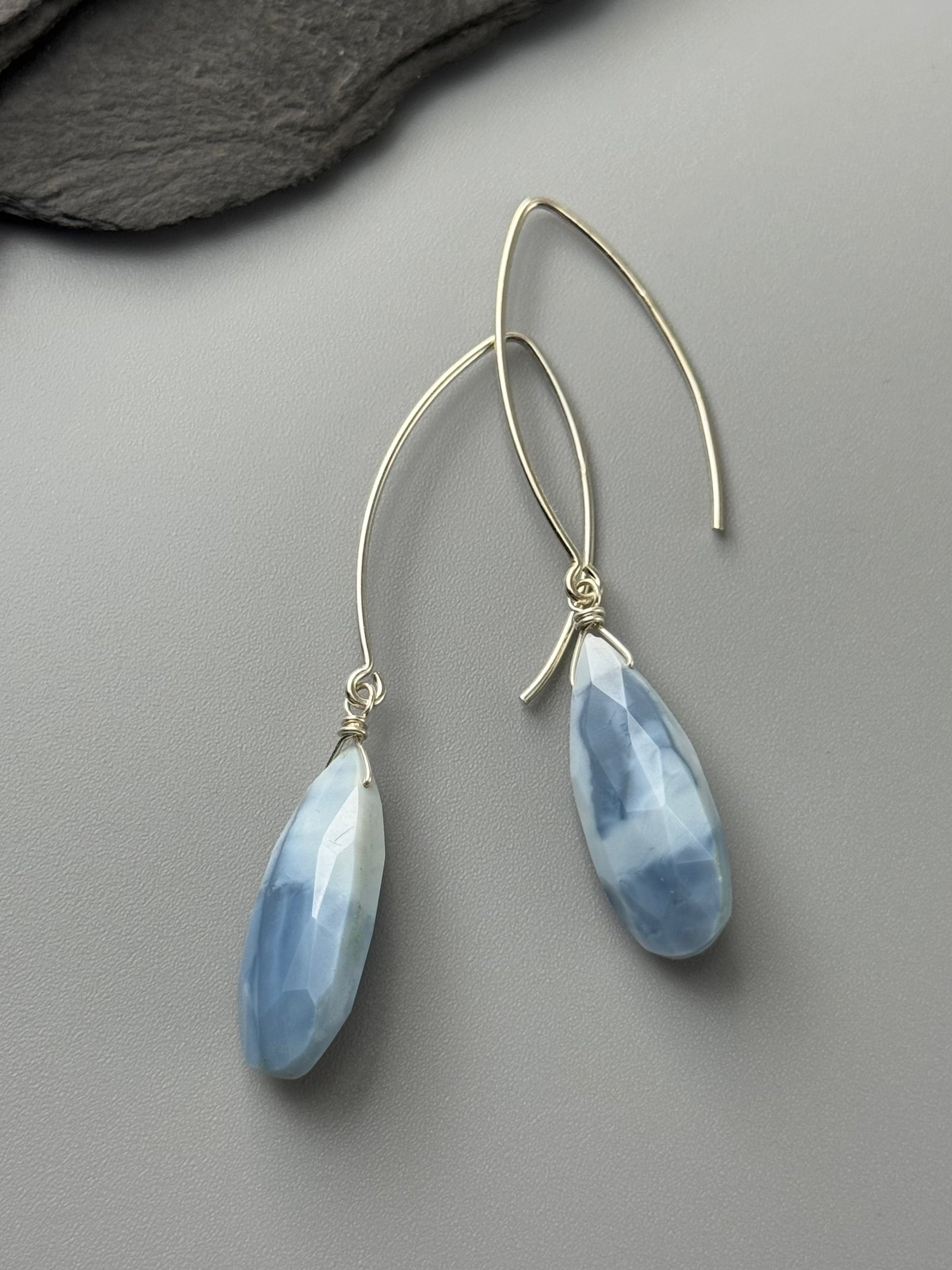 •STRAY• blue opal + silver earrings