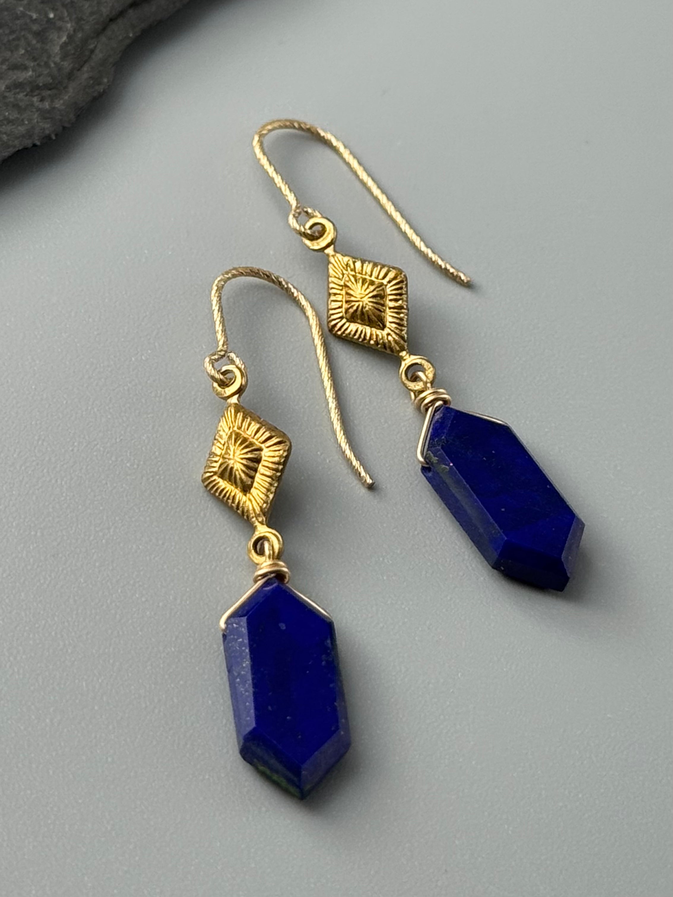 •AGATHA• lapis lazuli + gold earrings