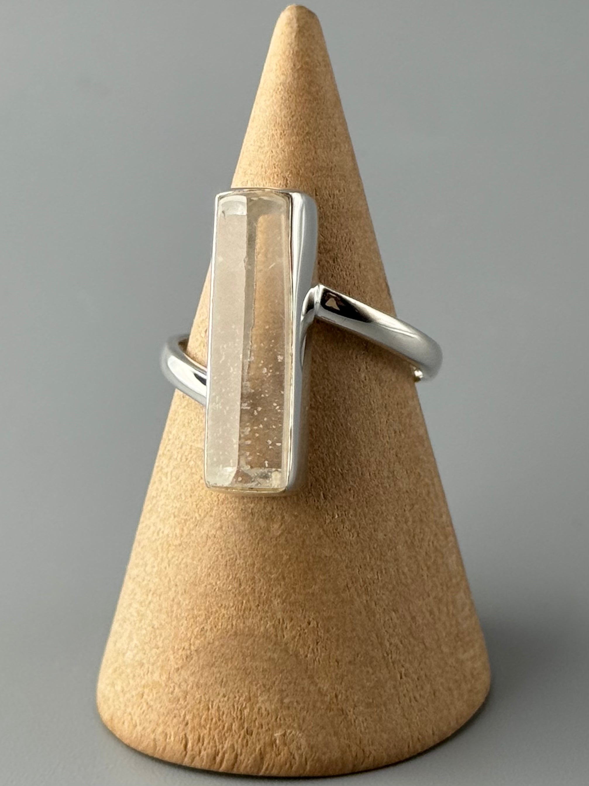 •LEMURIAN QUARTZ• simple bezel silver ring (various sizes)
