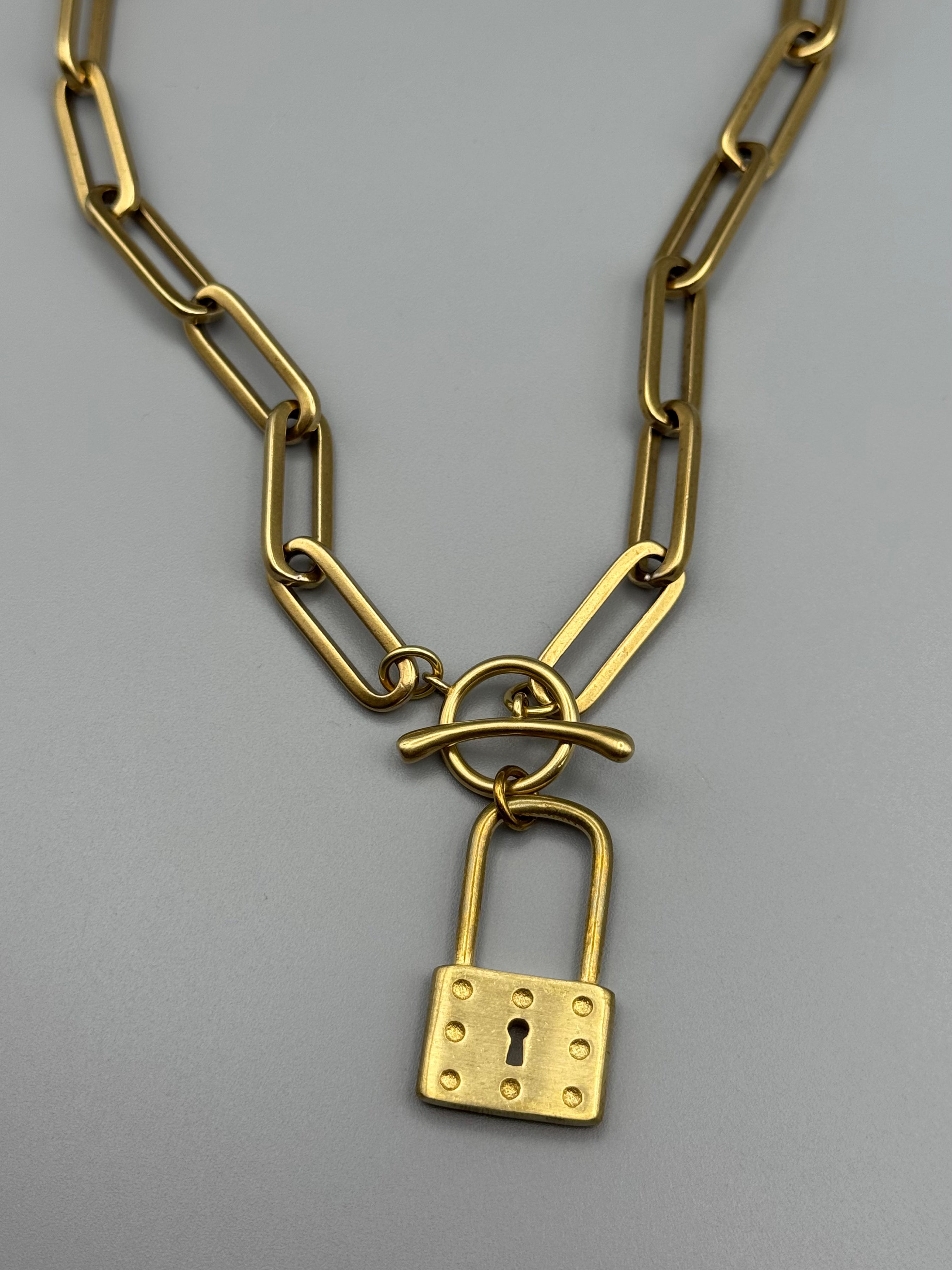 •SAFE• brass necklace (18" long)