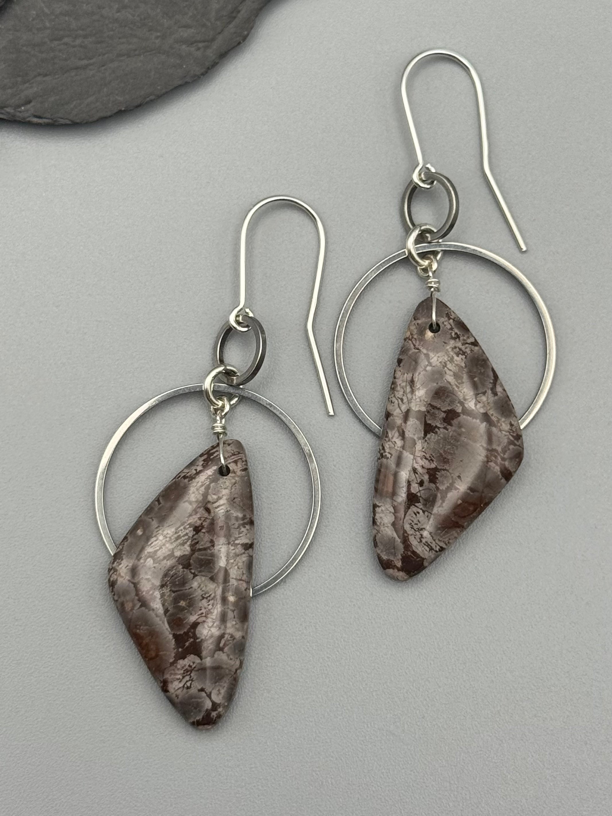•EQUA-ORBIT• ocean jasper + silver earrings