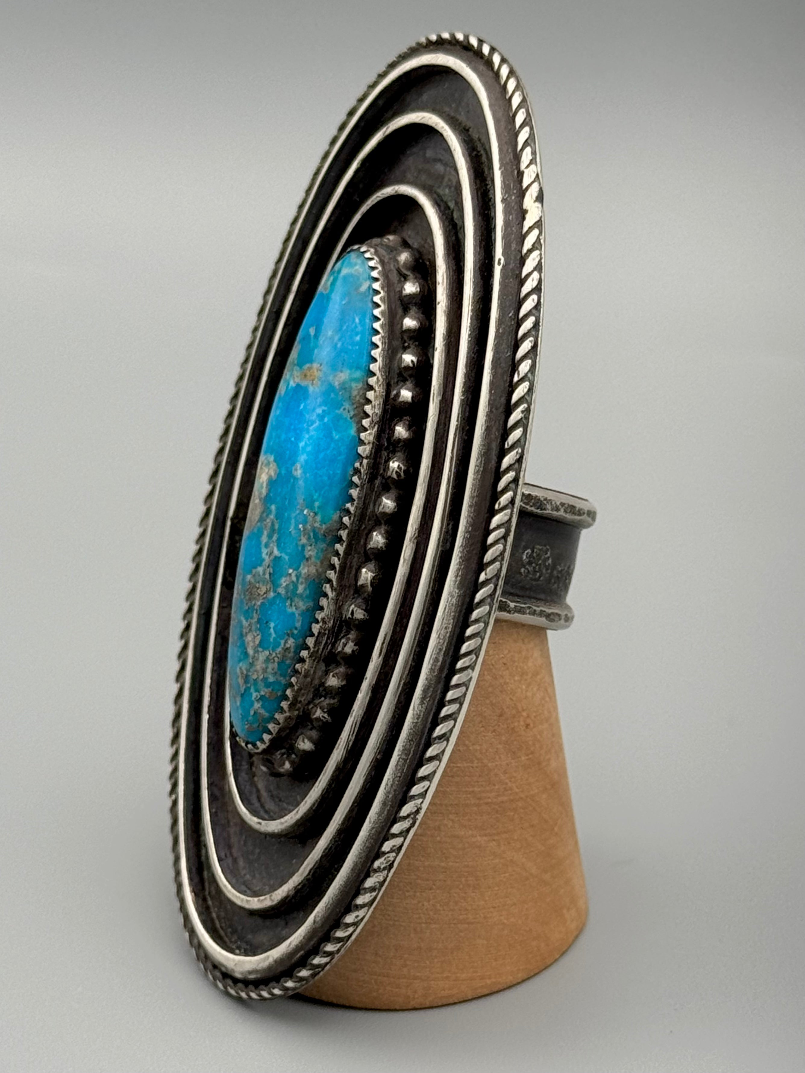 •LASSO• turquoise + silver ring (size 7.5)