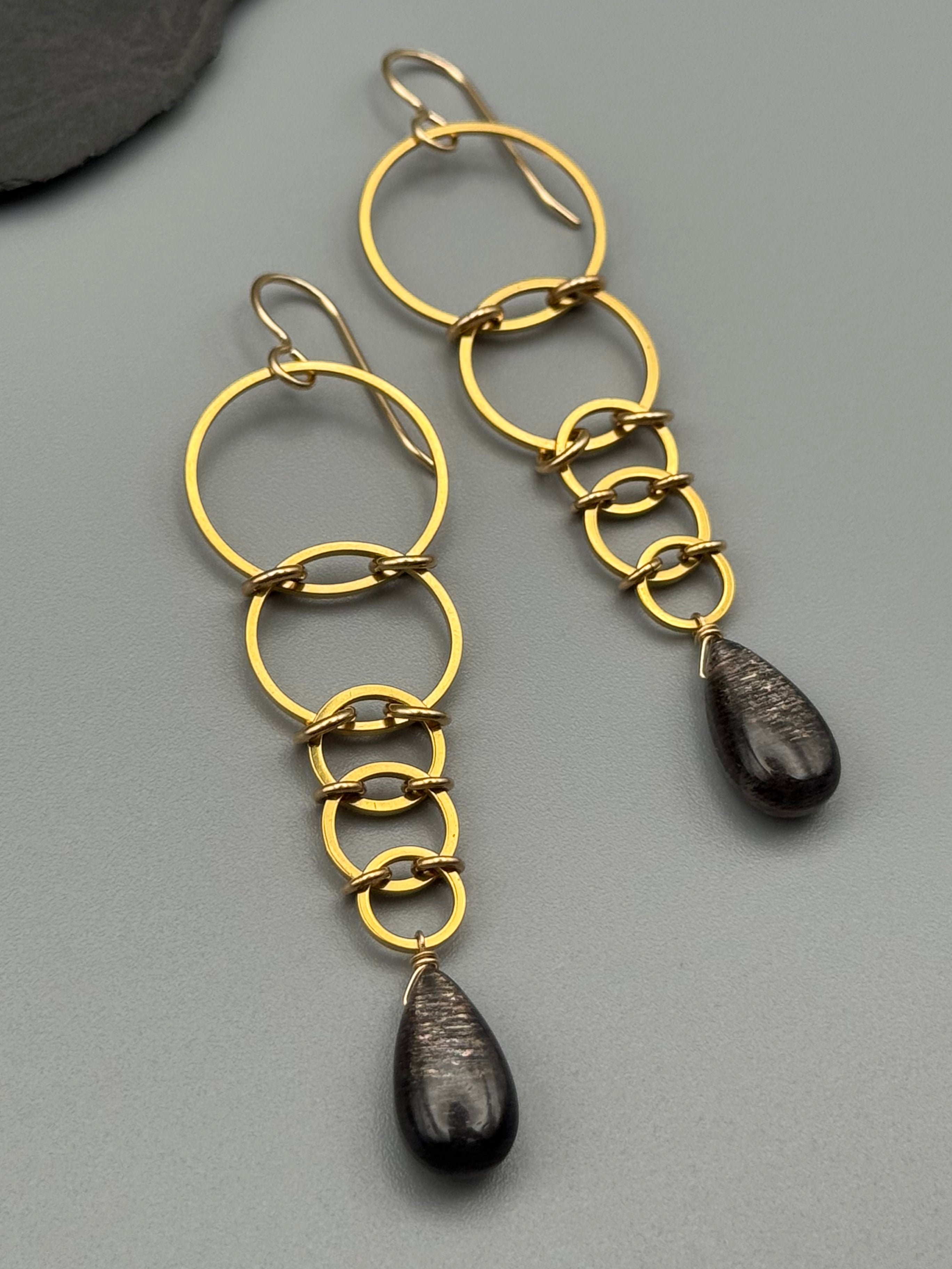 •EOWYN• chocolate sunstone + gold earrings