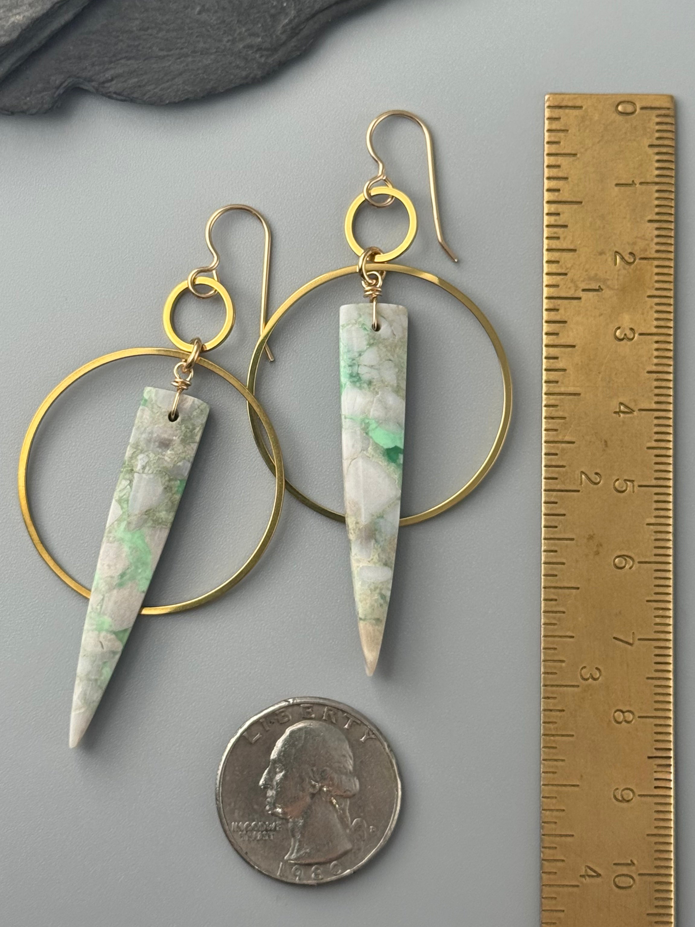 •EQUA-ORBIT• utah variscite + gold earrings