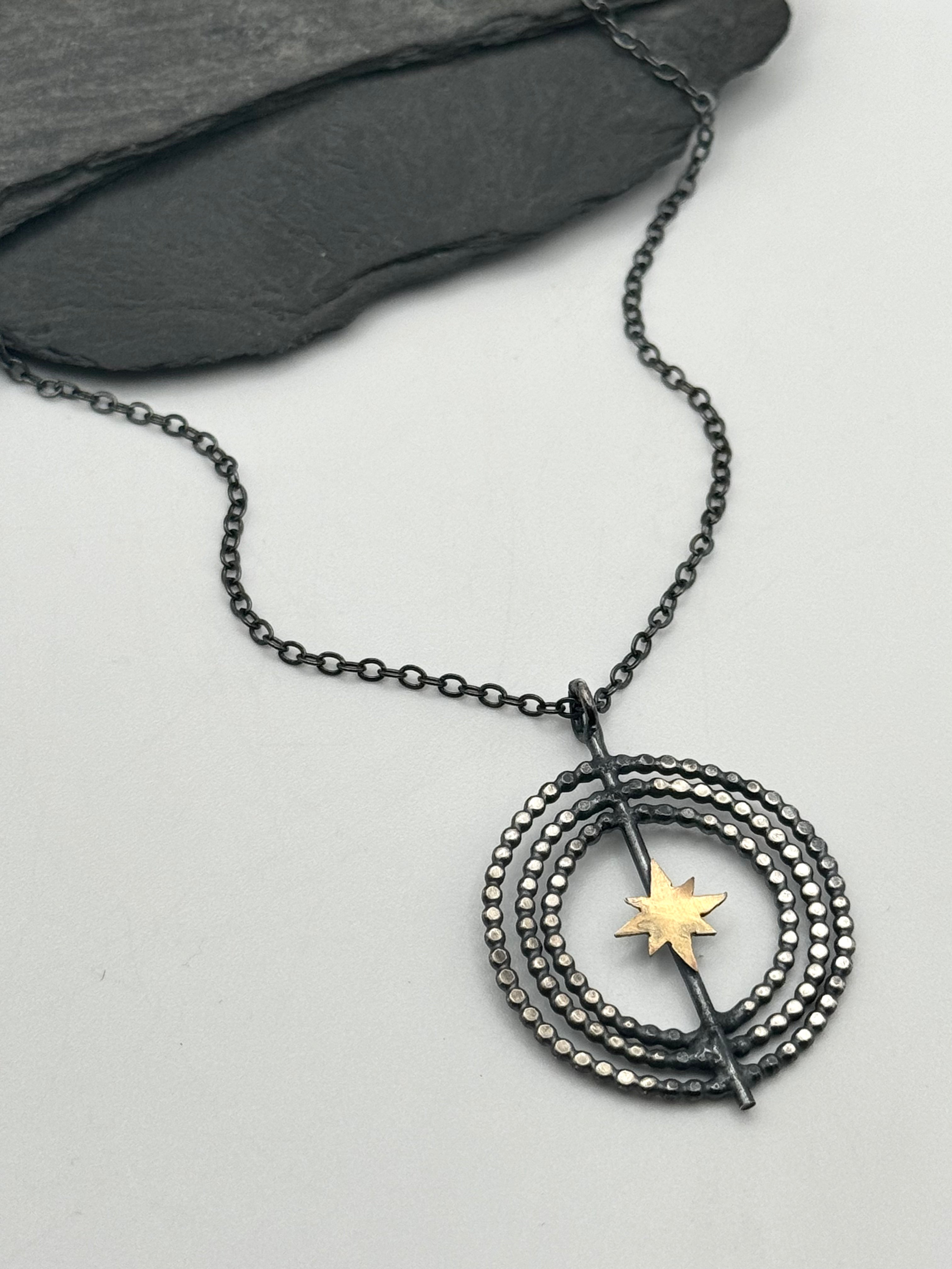 •INNER COMPASS• mixed metal necklace (16" long)