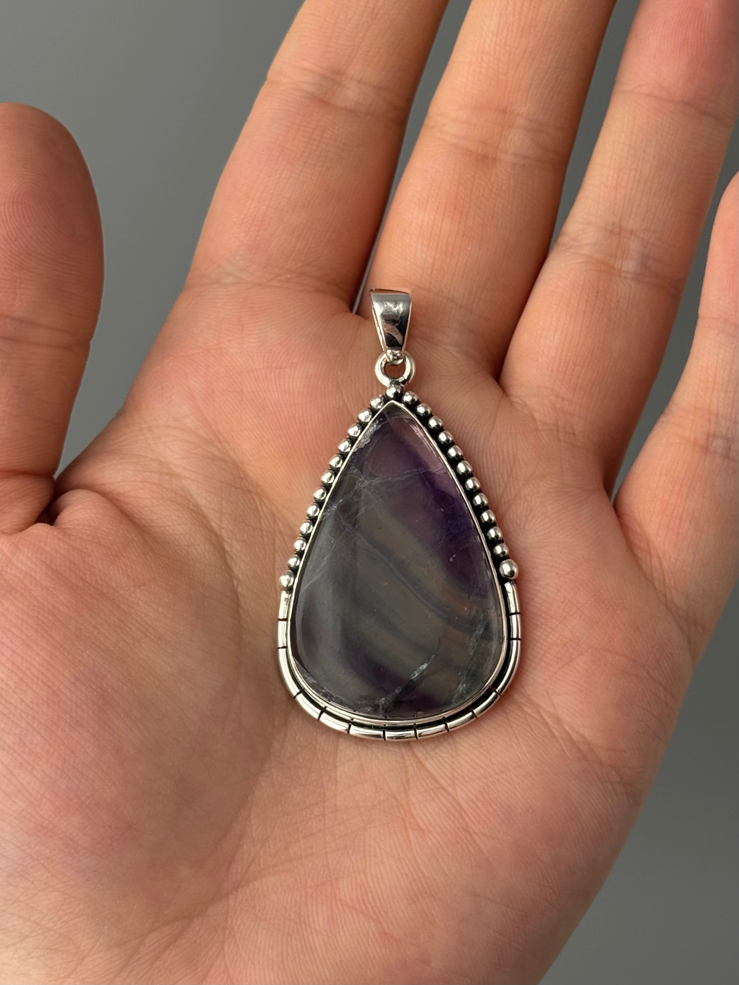 •FLUORITE TEAR - CANYON• sterling silver pendant