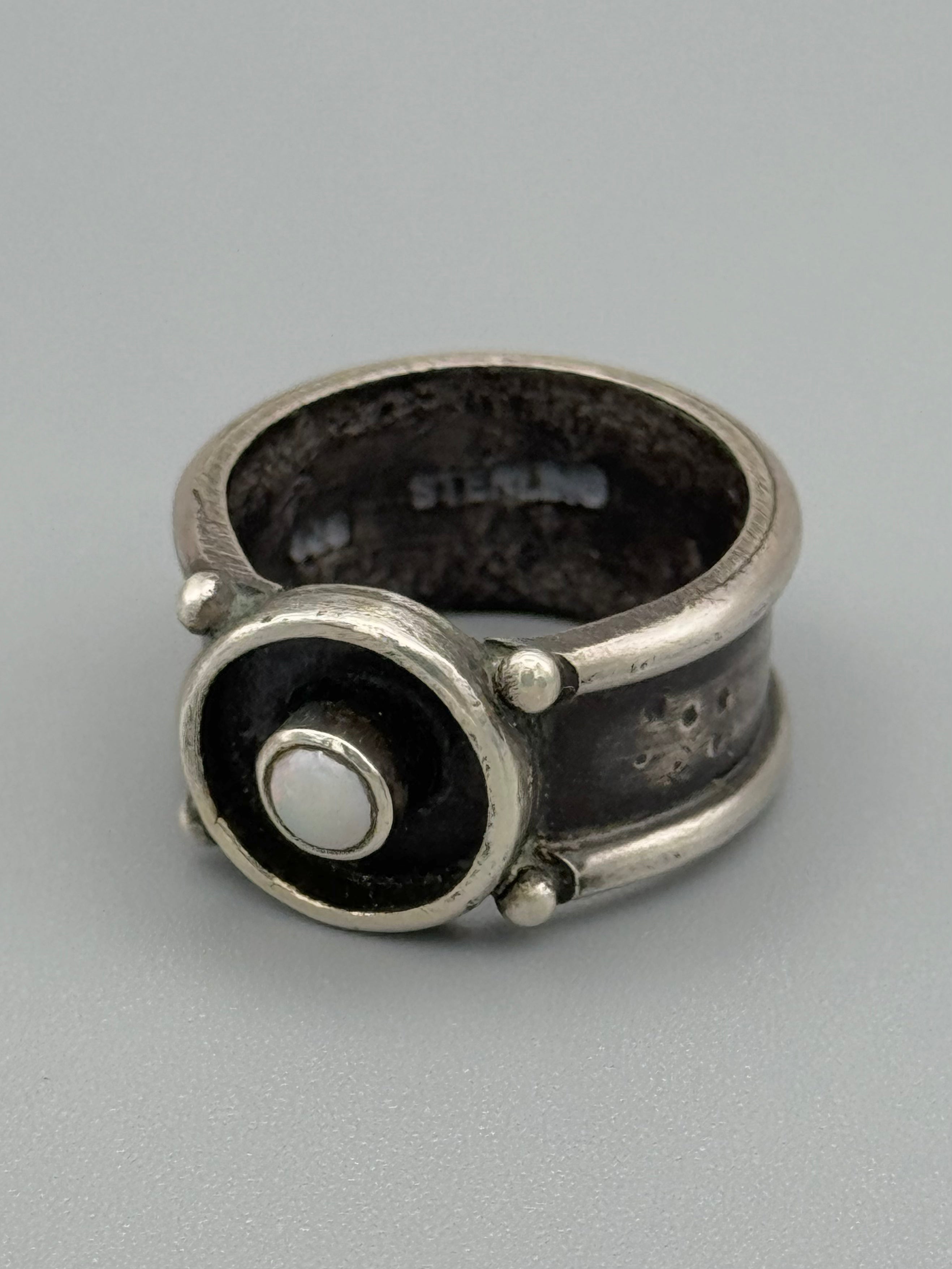 •BITTY• opal + silver ring (size 6.75)