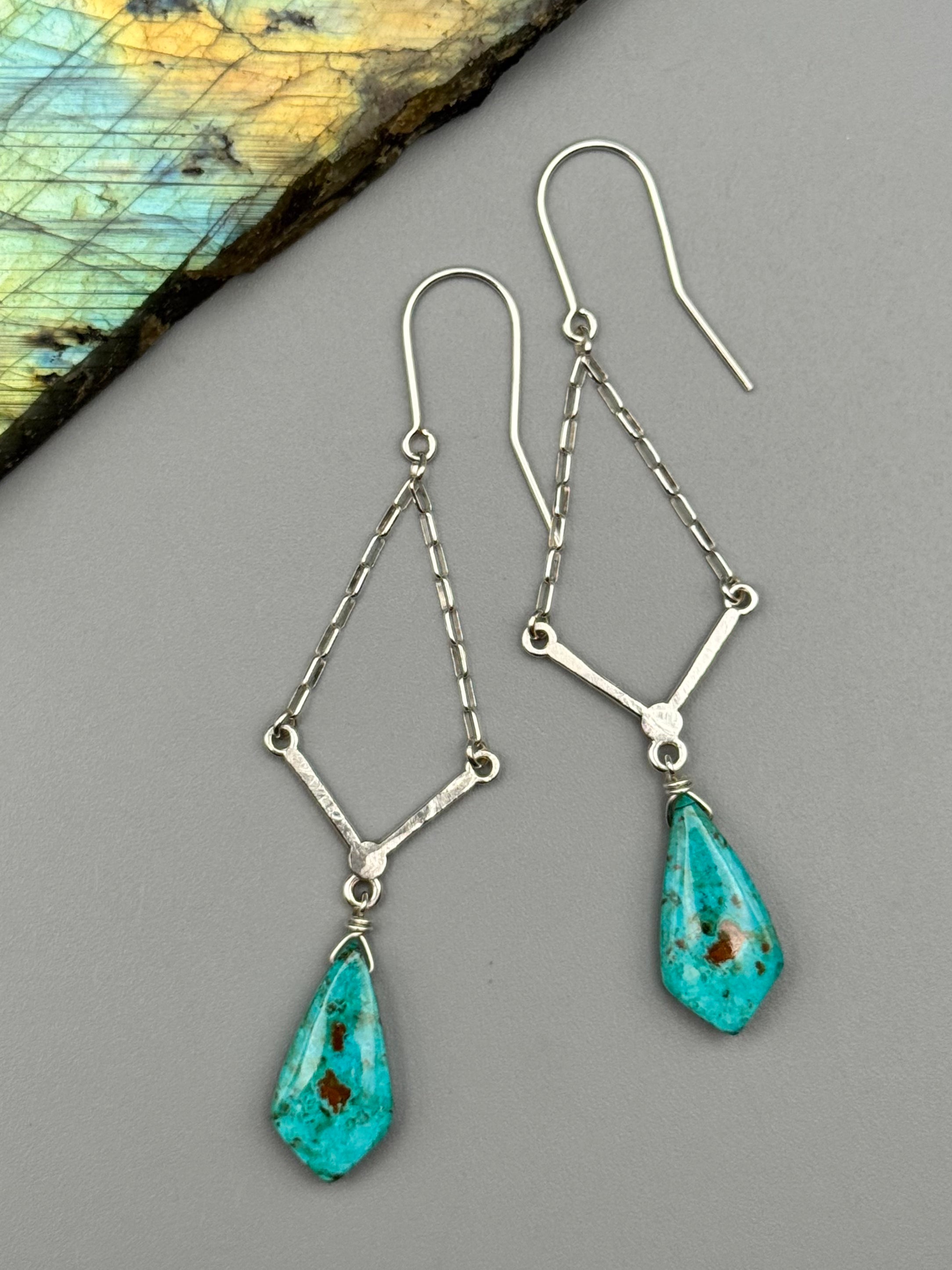 •AXIOM• chrysocolla kite + silver earrings