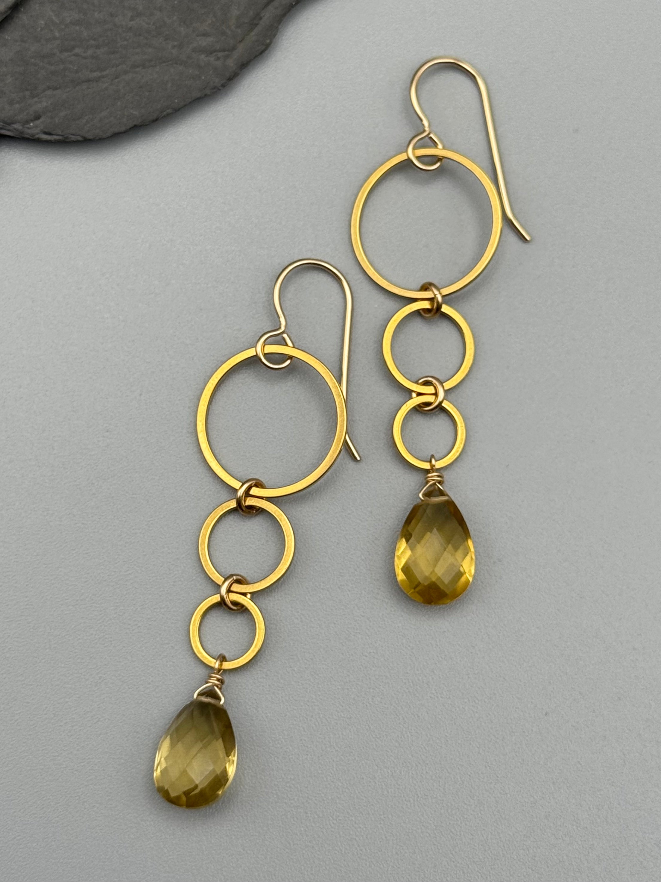 •6 OF CUPS• citrine + gold earrings