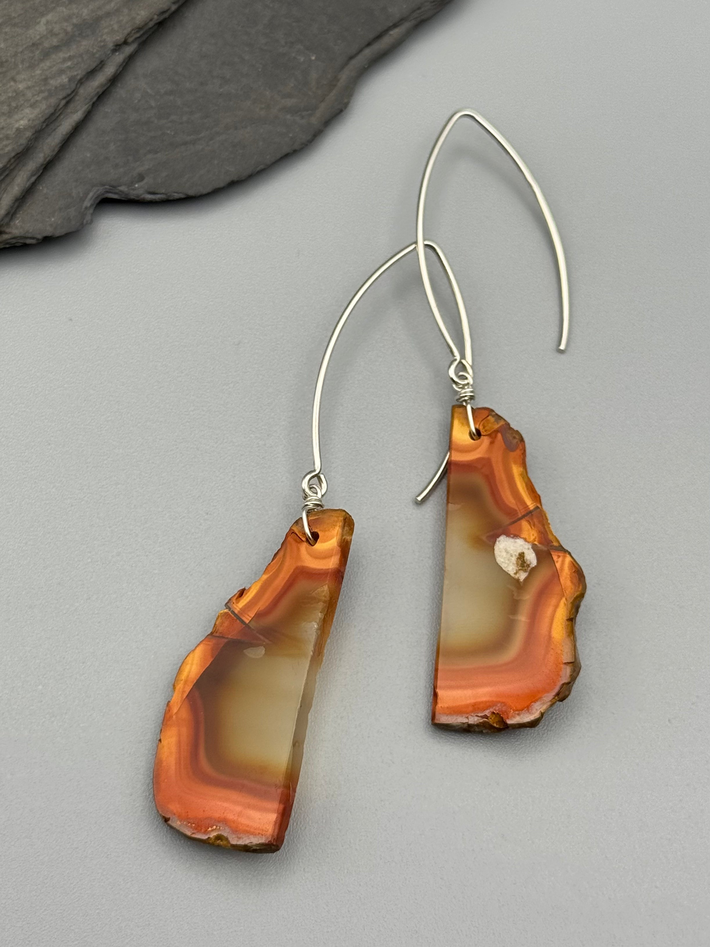 •STRAY• carnelian + silver earrings