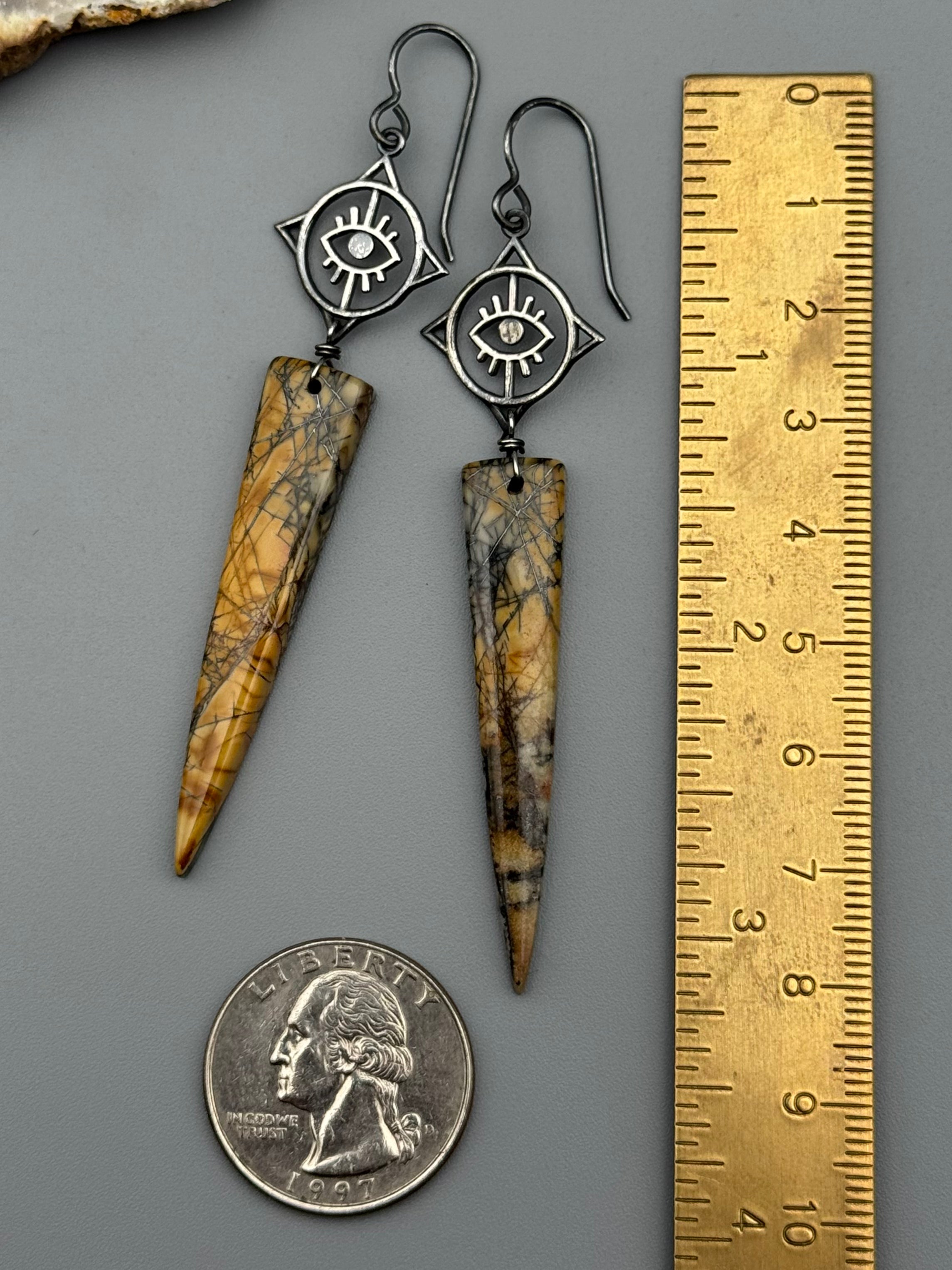 •BRIGHT EYES• red creek jasper + silver earrings