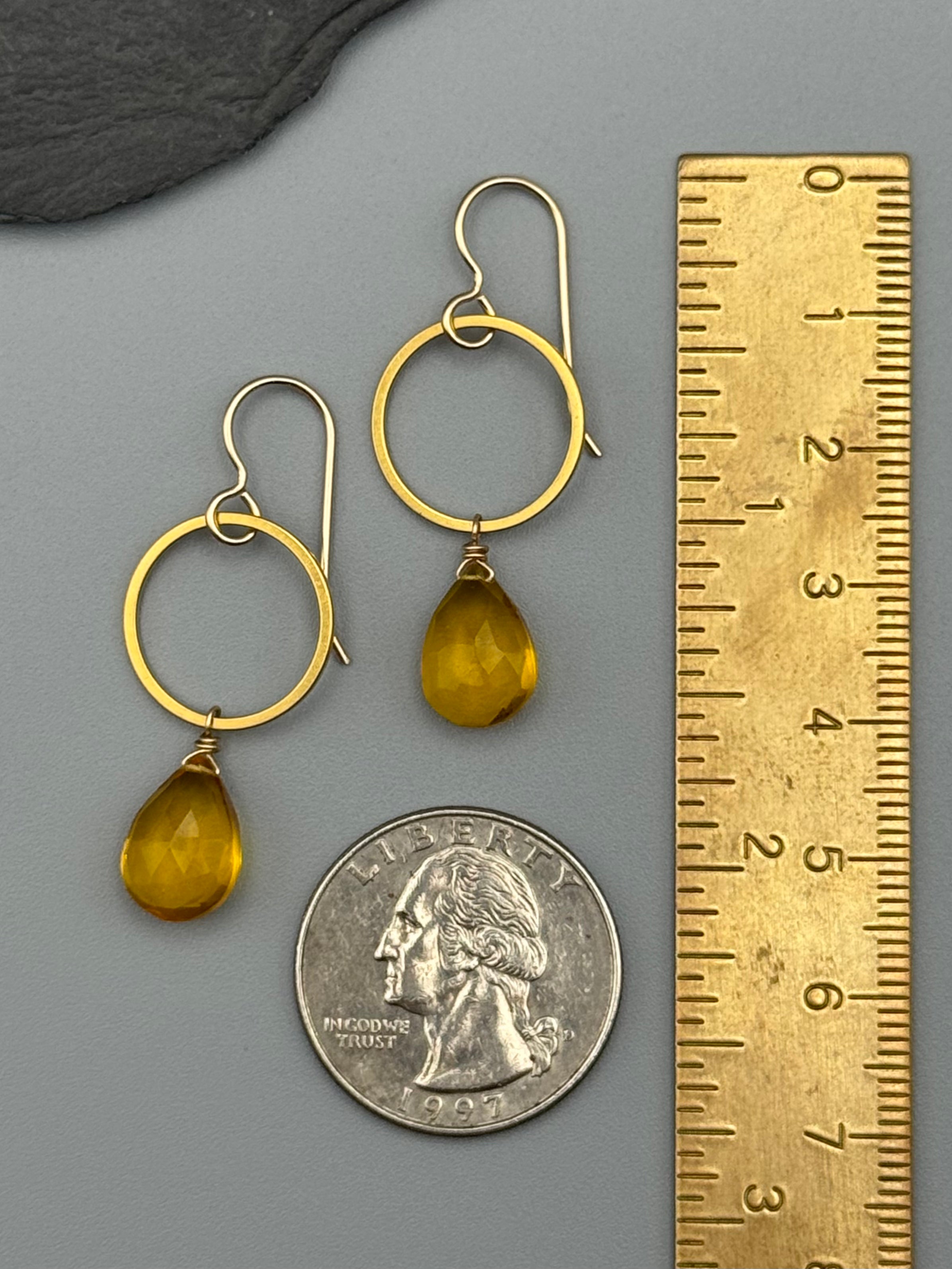 •LUNA• citrine + gold earrings