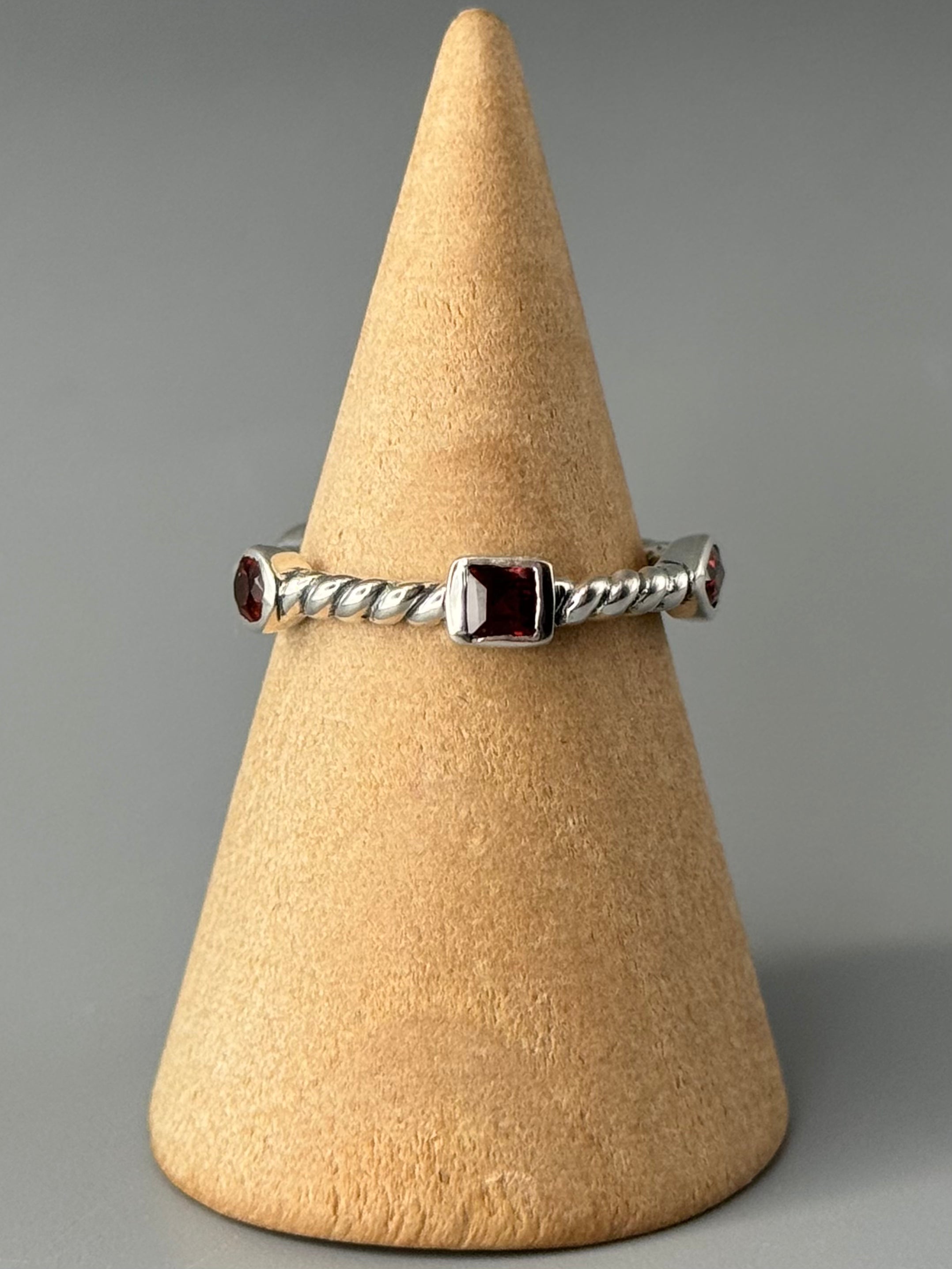 •GARNET - FAIRY RING• sterling silver ring (various sizes)