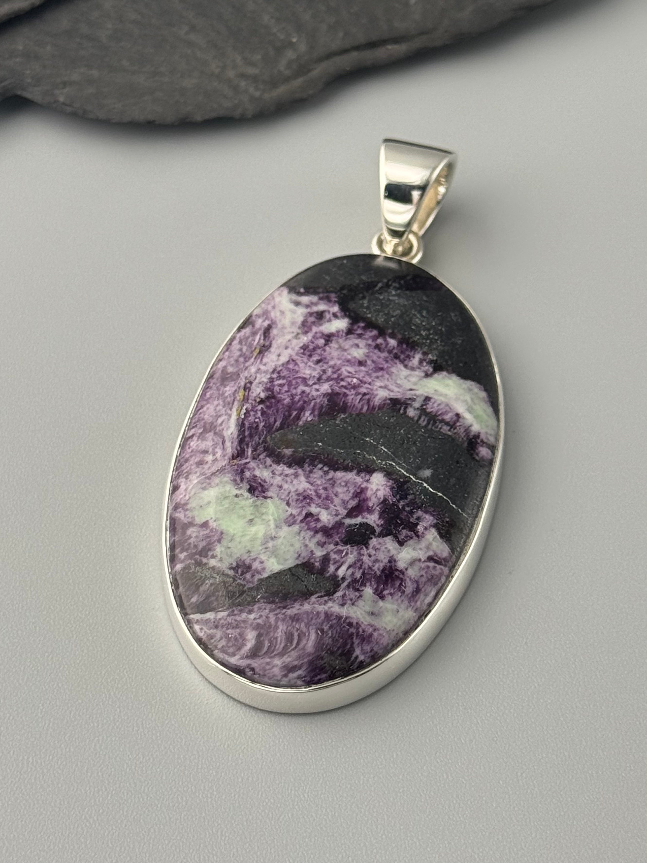 •KAMMERERITE - LARGE OVAL• sterling silver pendant