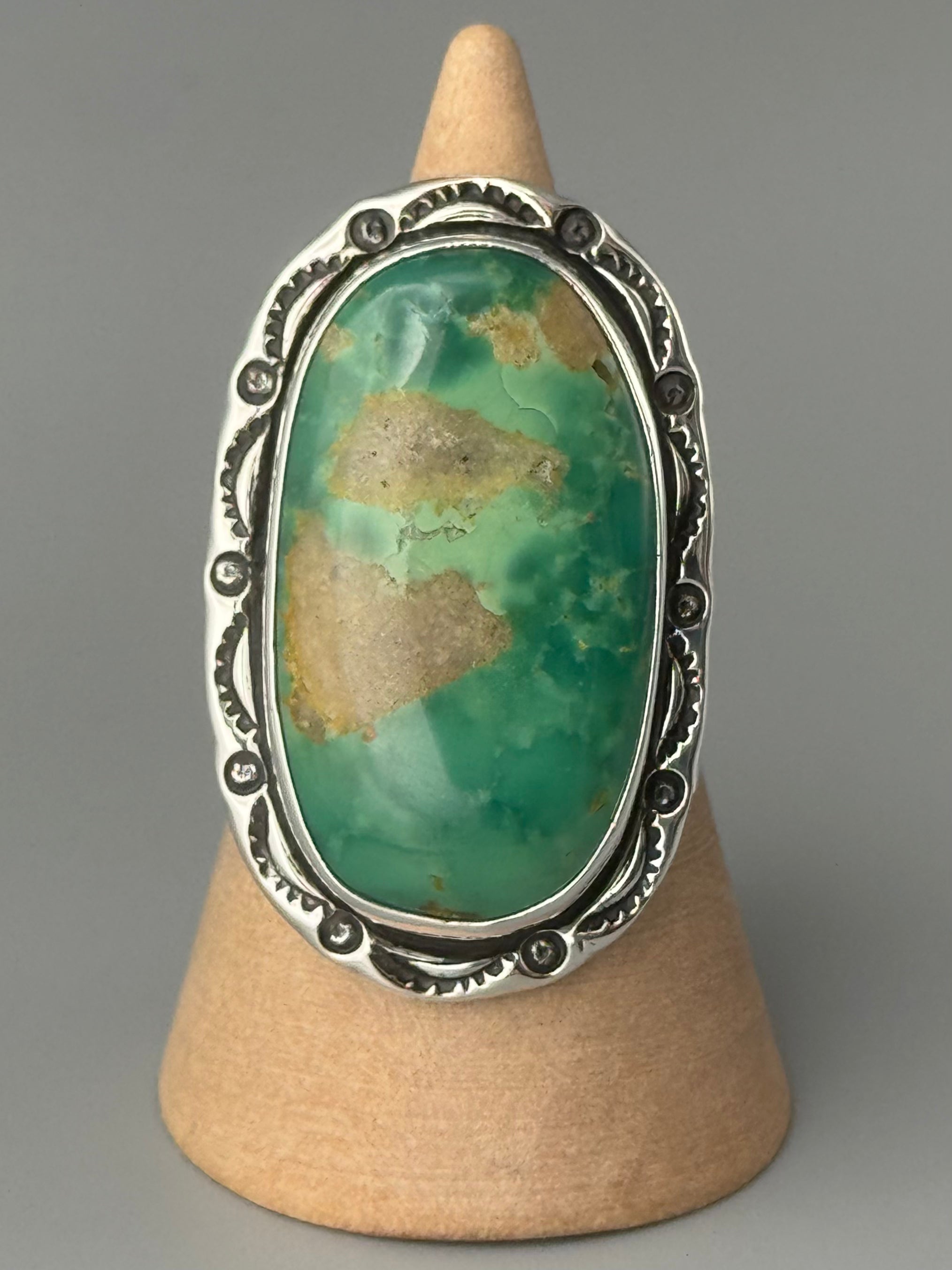 •ARMENIAN TURQUOISE - SHÁ• Navajo silver ring (size 10)