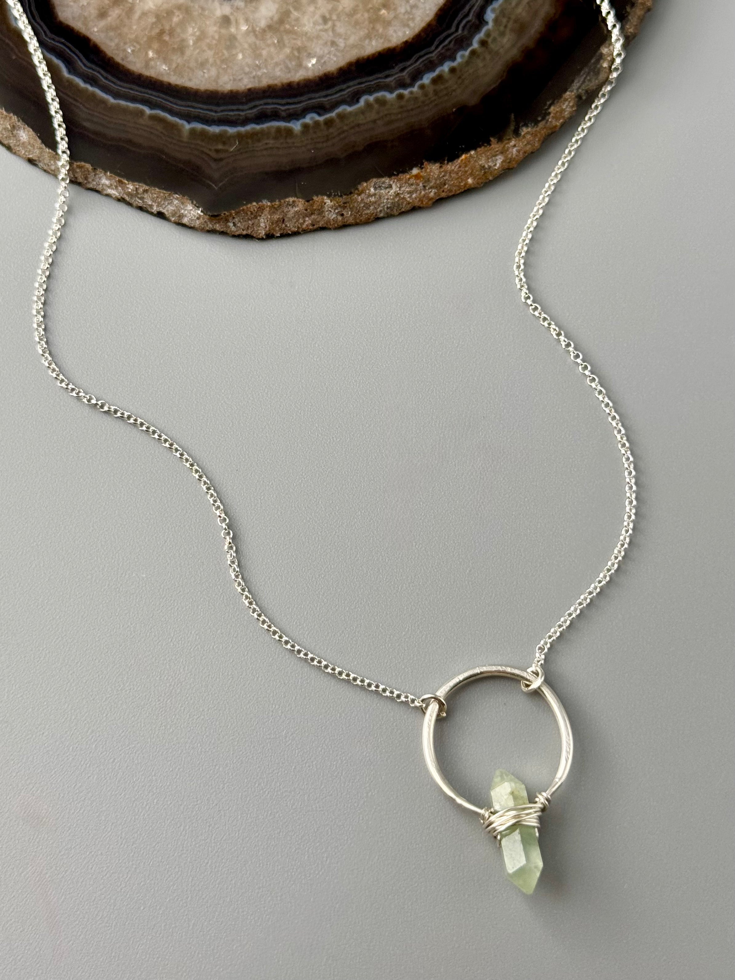 •CREST• aquamarine + silver necklace (various lengths)