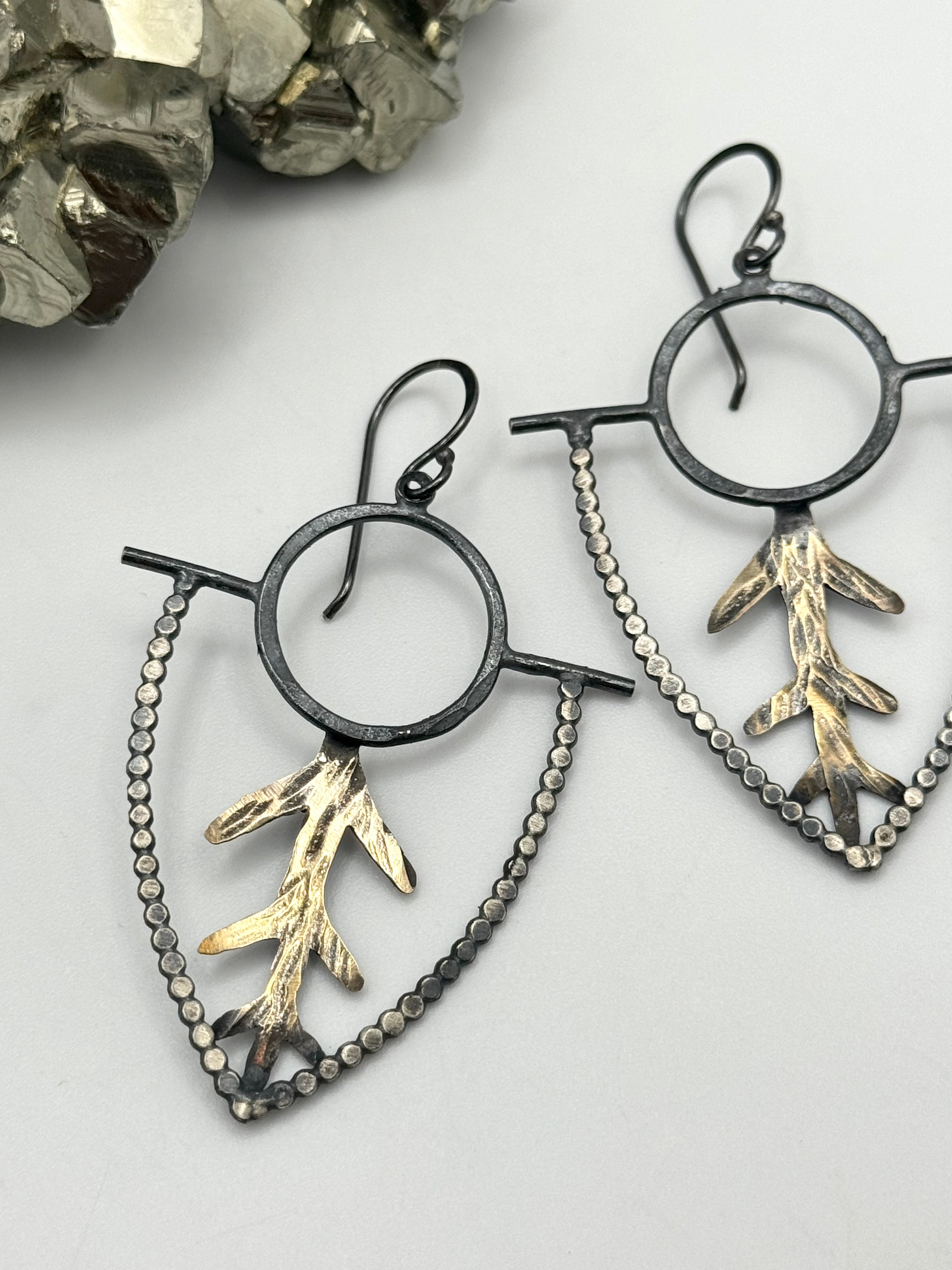 •DEEP ROOT• mixed metal dangle earrings