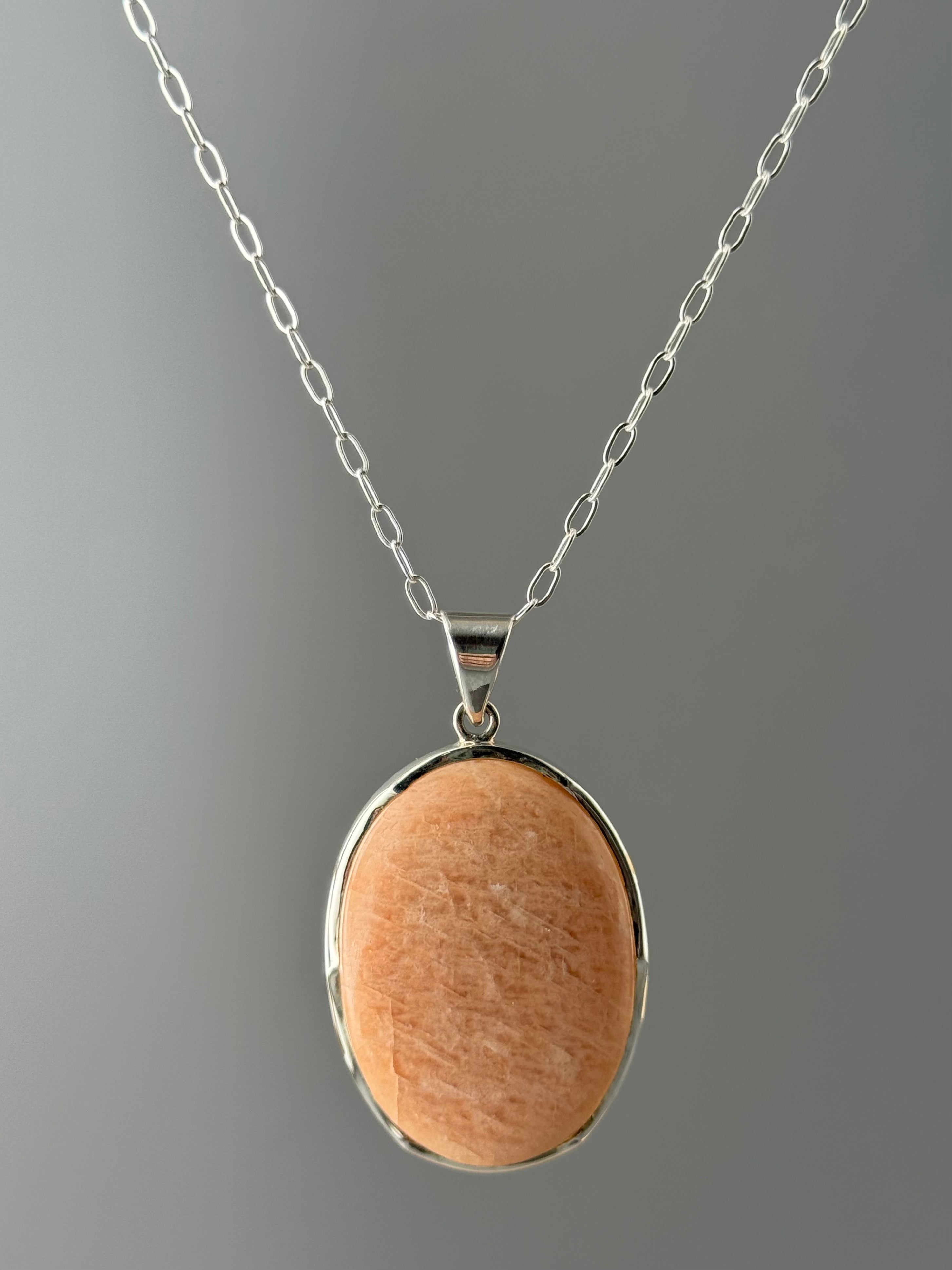 •SCOLECITE OVAL - SCALLOPED• sterling silver pendant