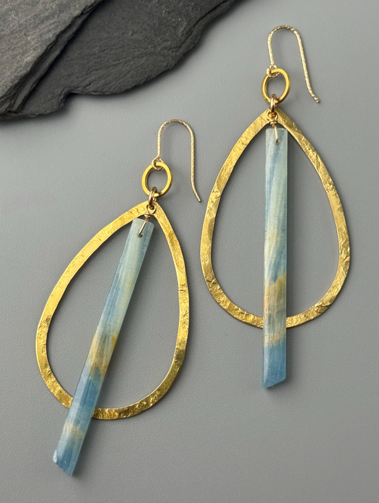 •EQUA-TEAR• calcite + gold earrings