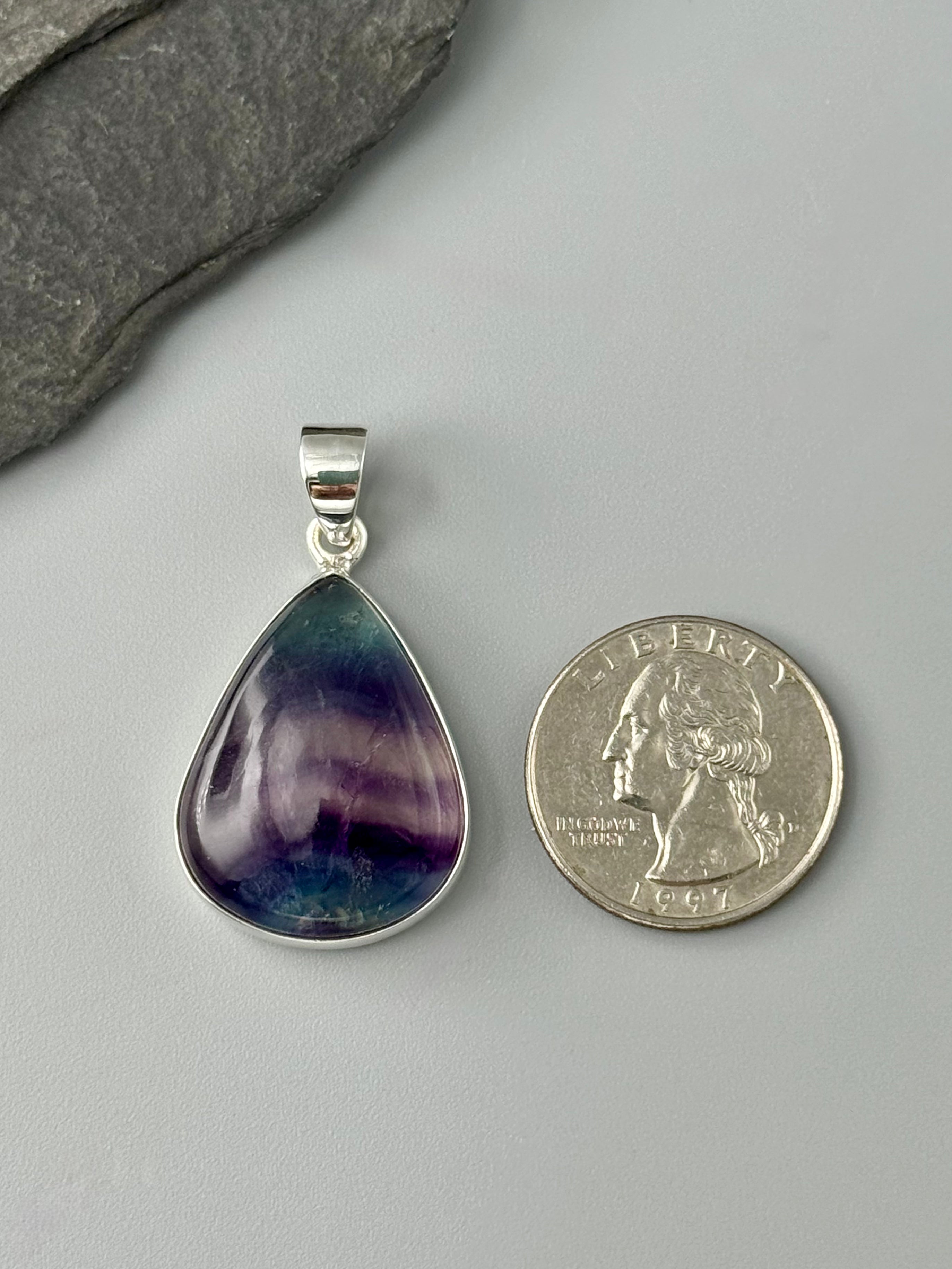 •FLUORITE TEARDROP• sterling silver pendant