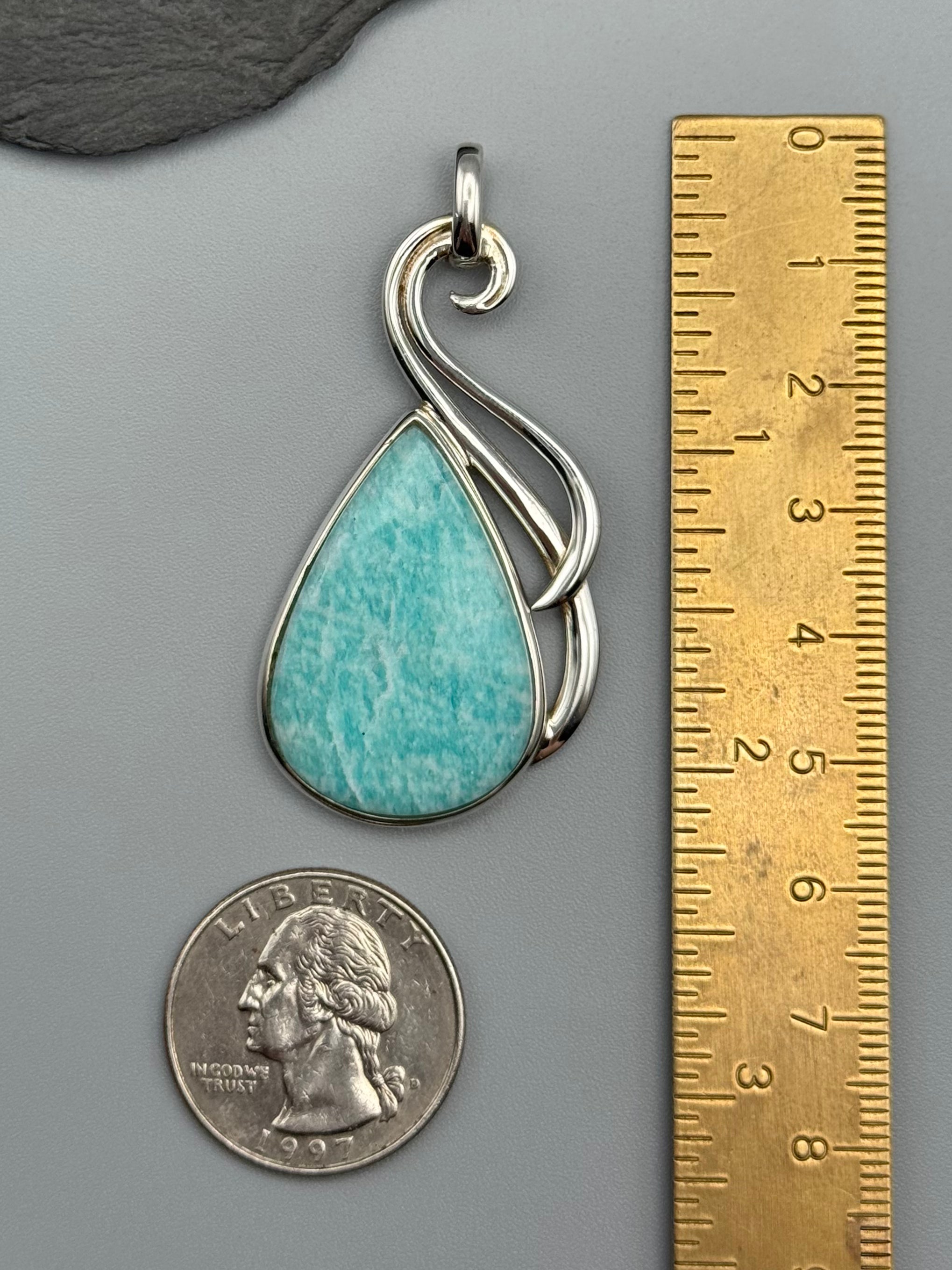 •AMAZONITE - FLOURISH• sterling silver pendant