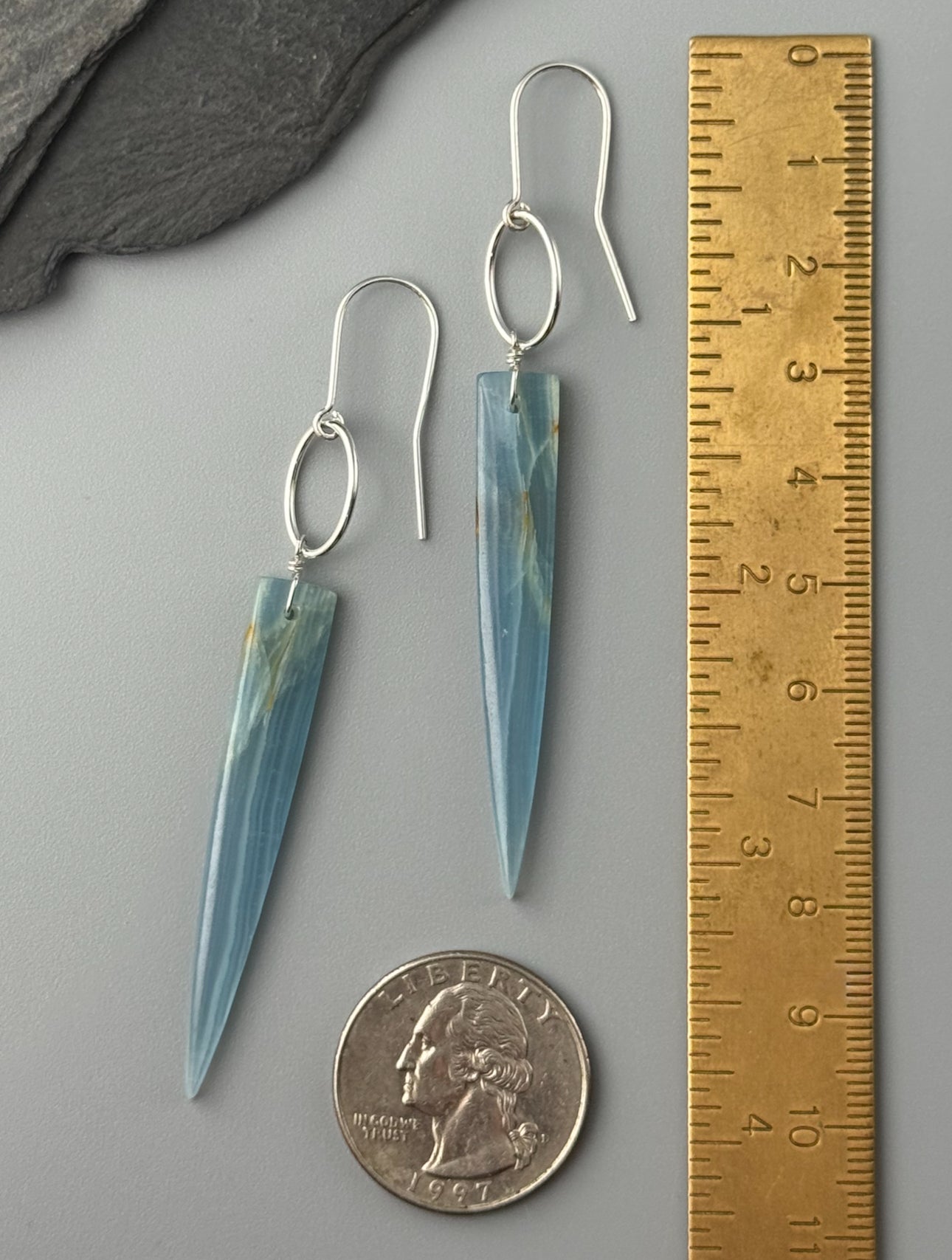•MINI-IO• calcite + silver earrings