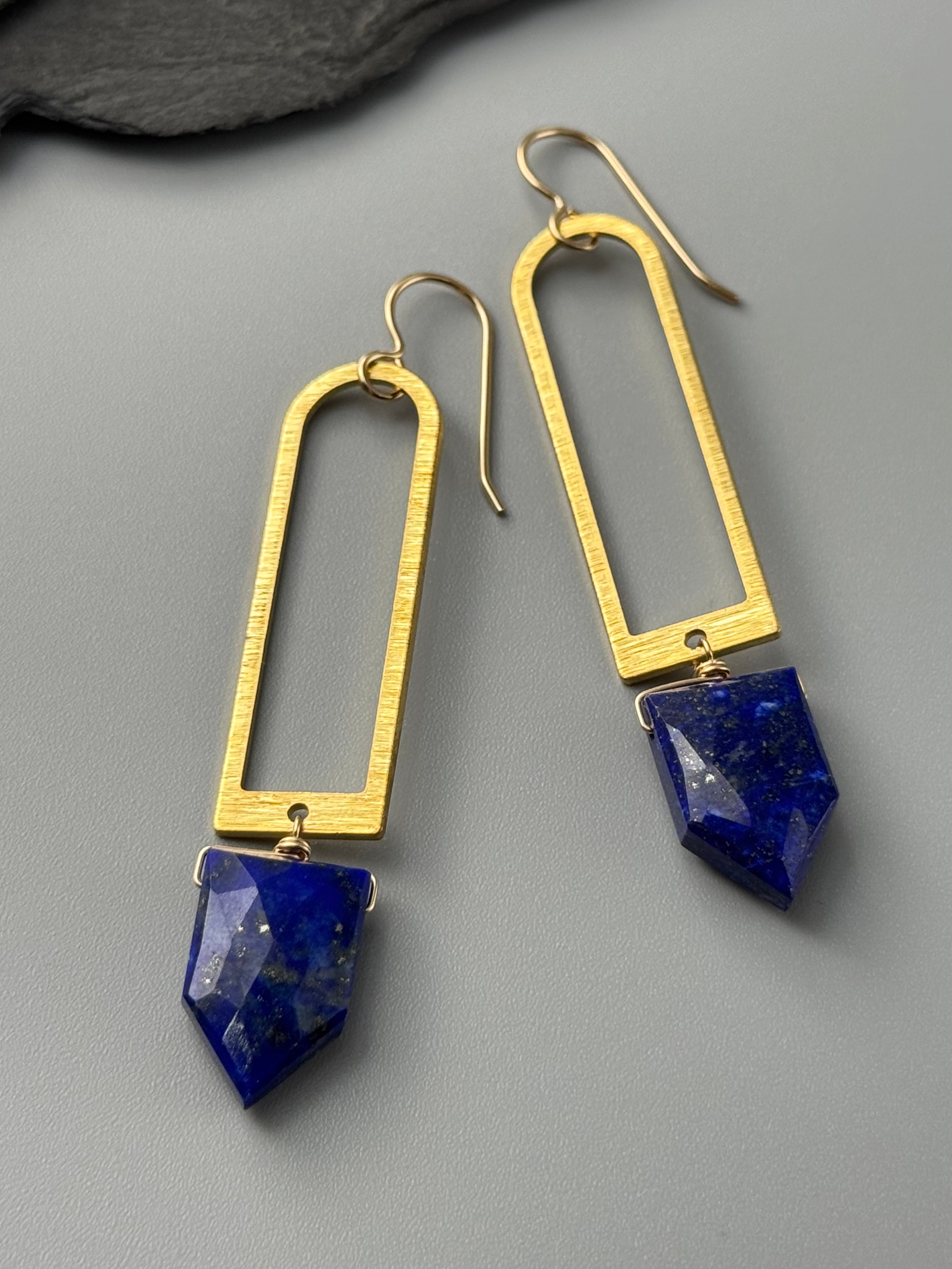 •PORTAL• lapis lazuli + gold earrings