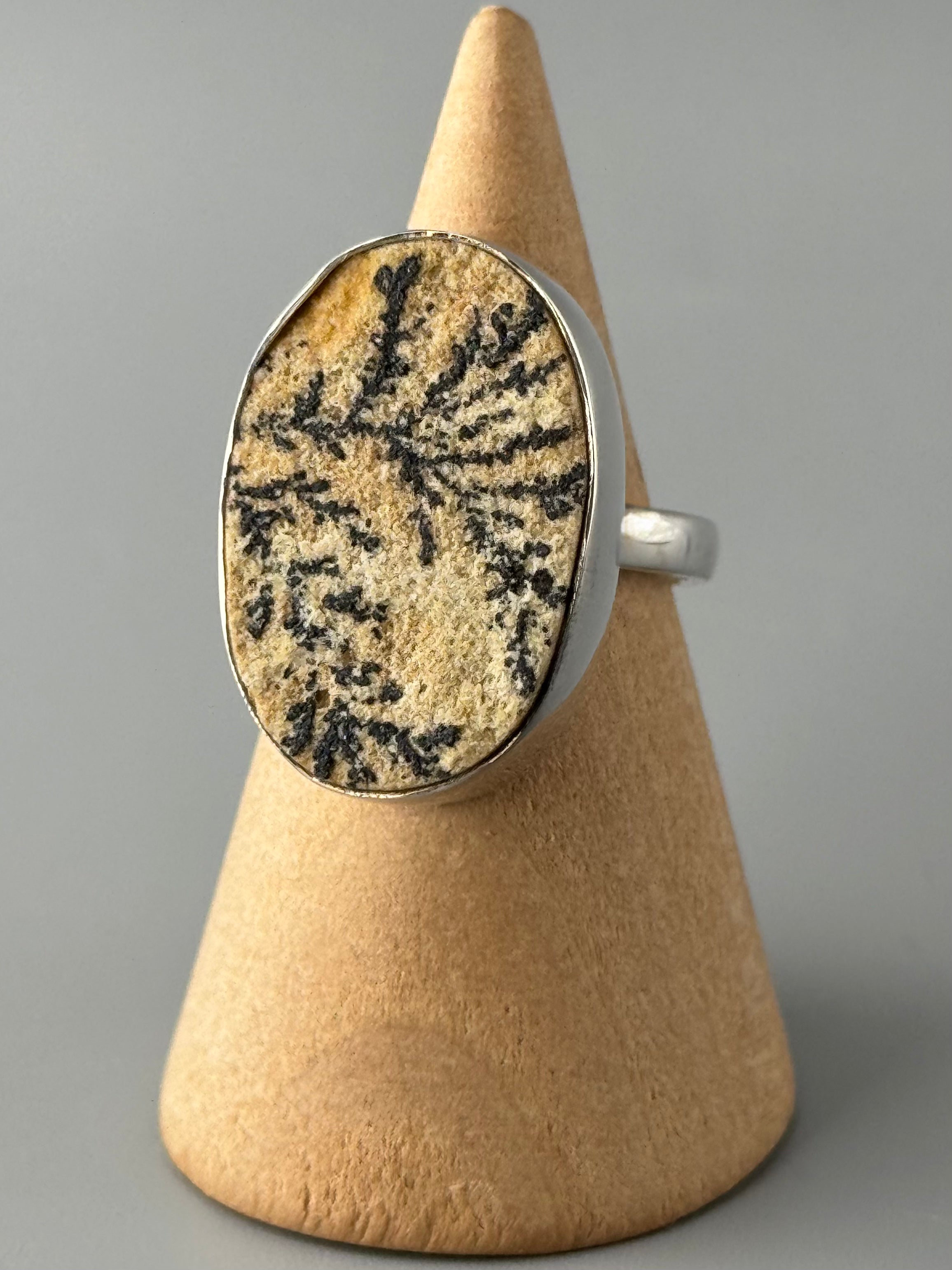 •DENDRITIC SANDSTONE - OVAL• sterling silver ring (various sizes)