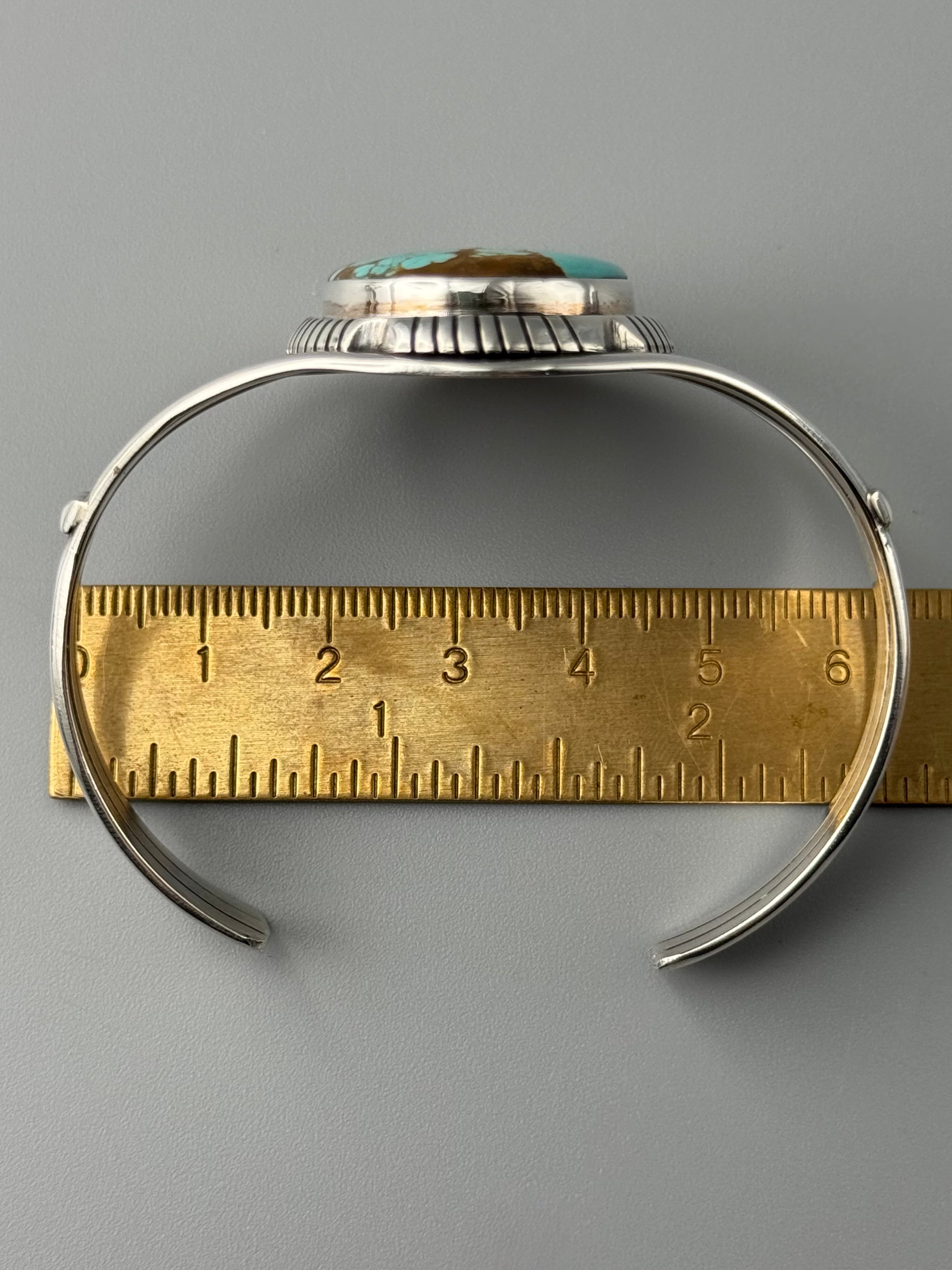 •#8 TURQUOISE - ATSAH• Navajo sterling silver cuff bracelet (6.75" +/-)