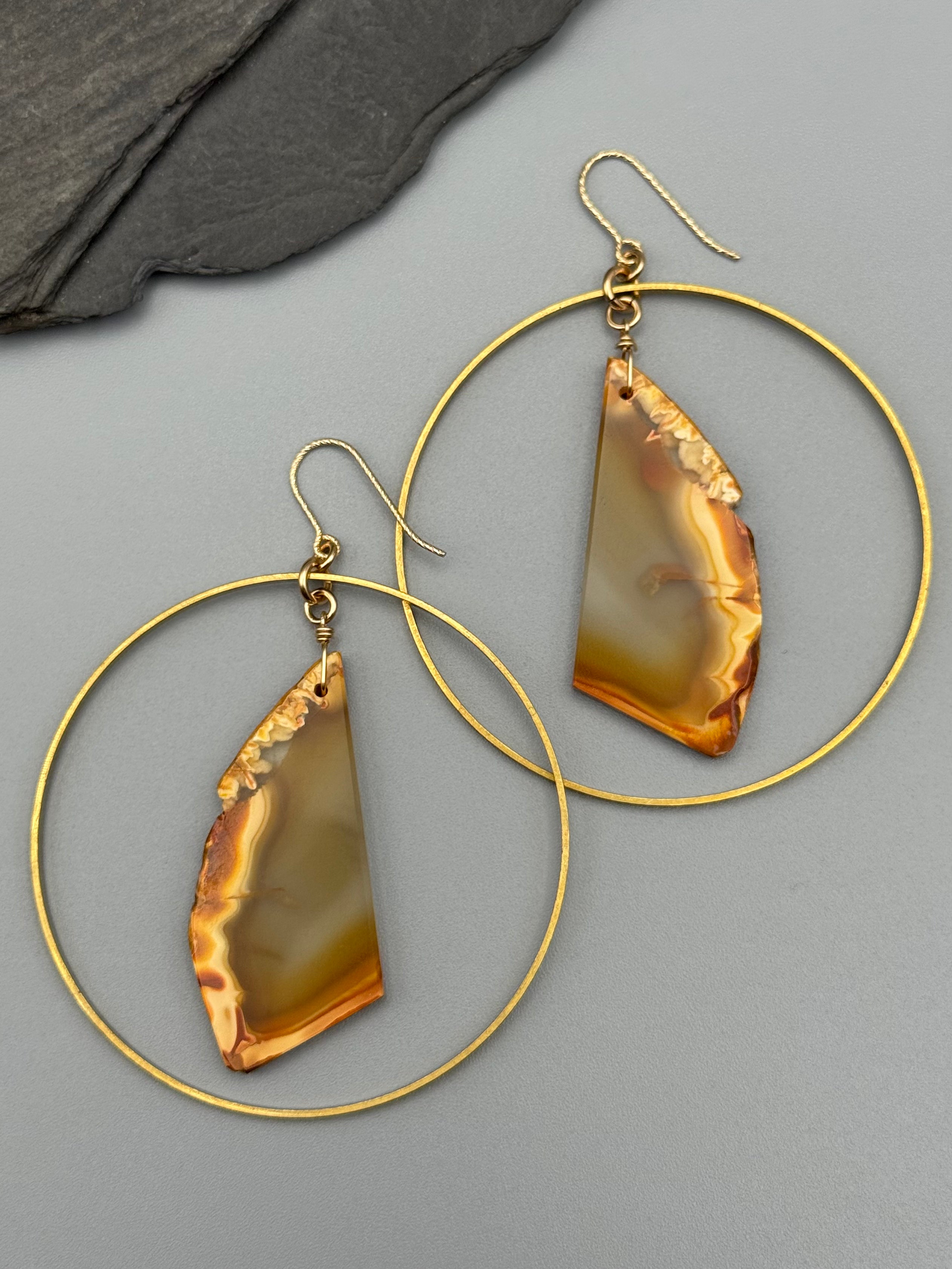•LUNA• carnelian + gold earrings