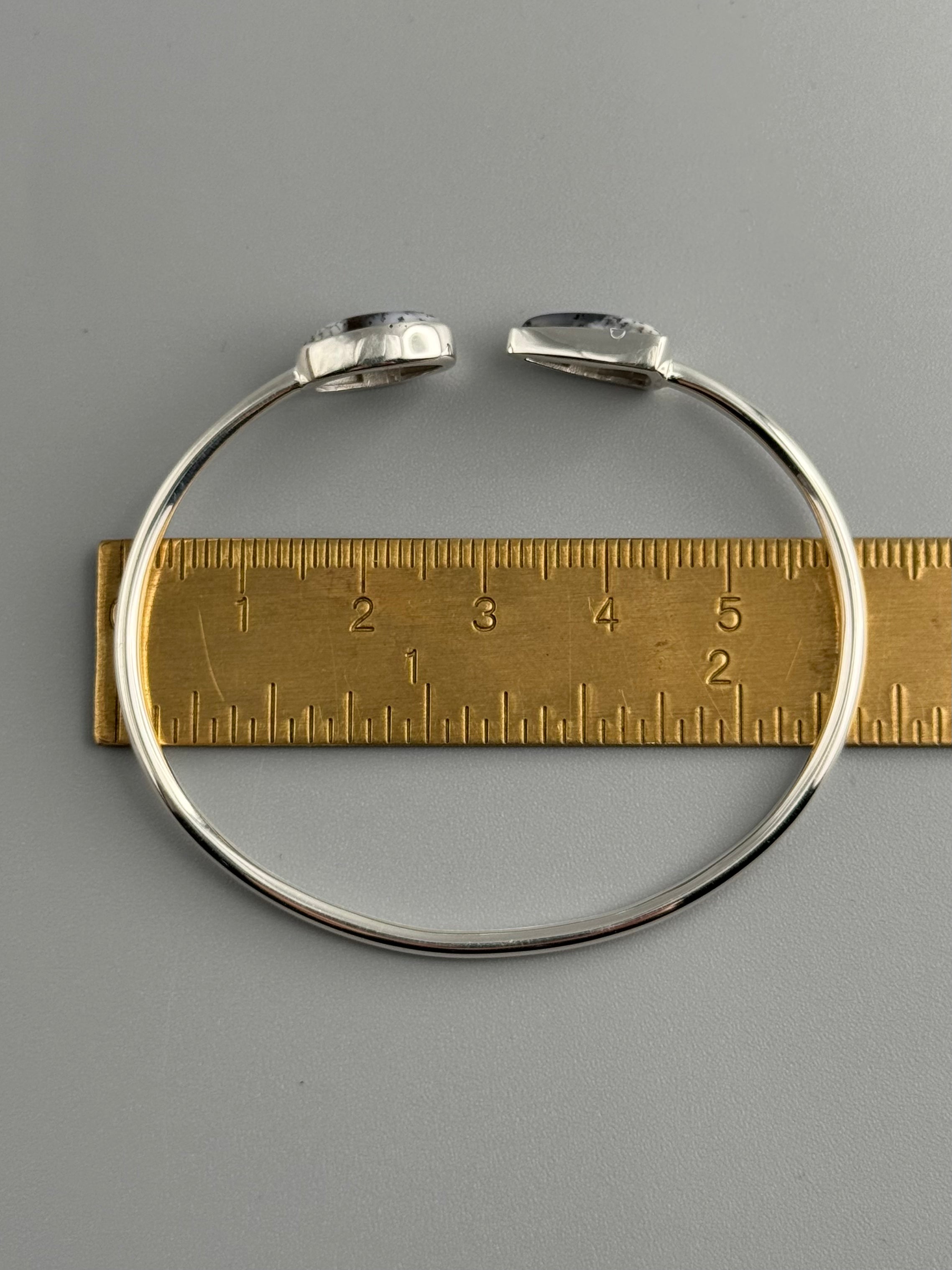 •FANG + OVAL• dendritic opal + silver twist-on cuff bracelet