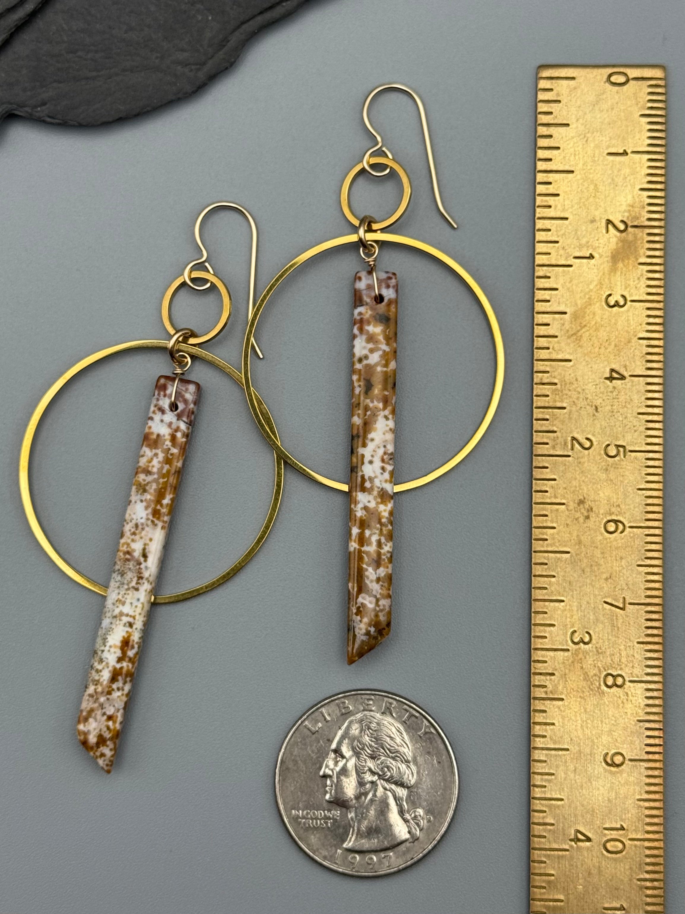 •EQUA-ORBIT• ocean jasper + gold earrings
