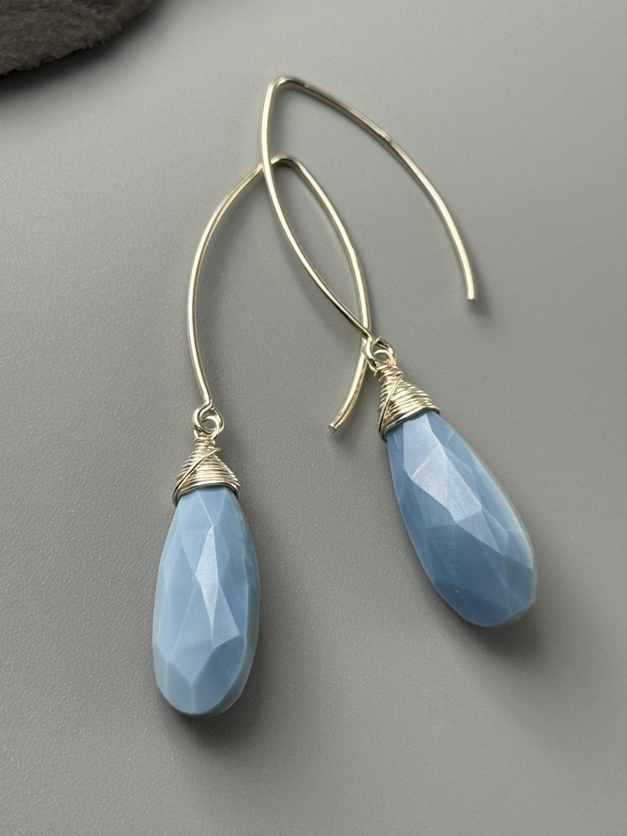 •STRAY• blue opal + silver earrings