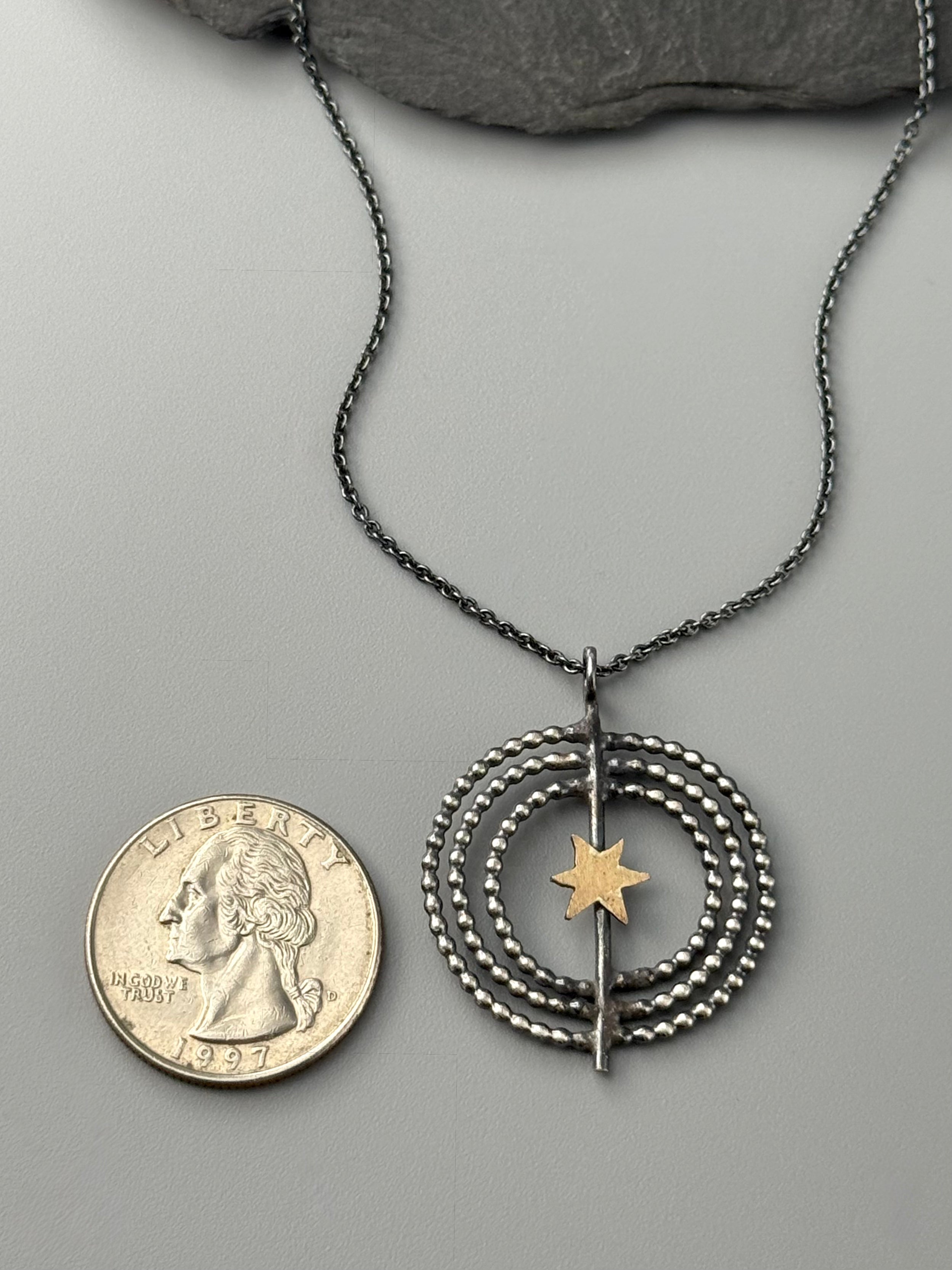 •INNER COMPASS• mixed metal necklace (16" long)