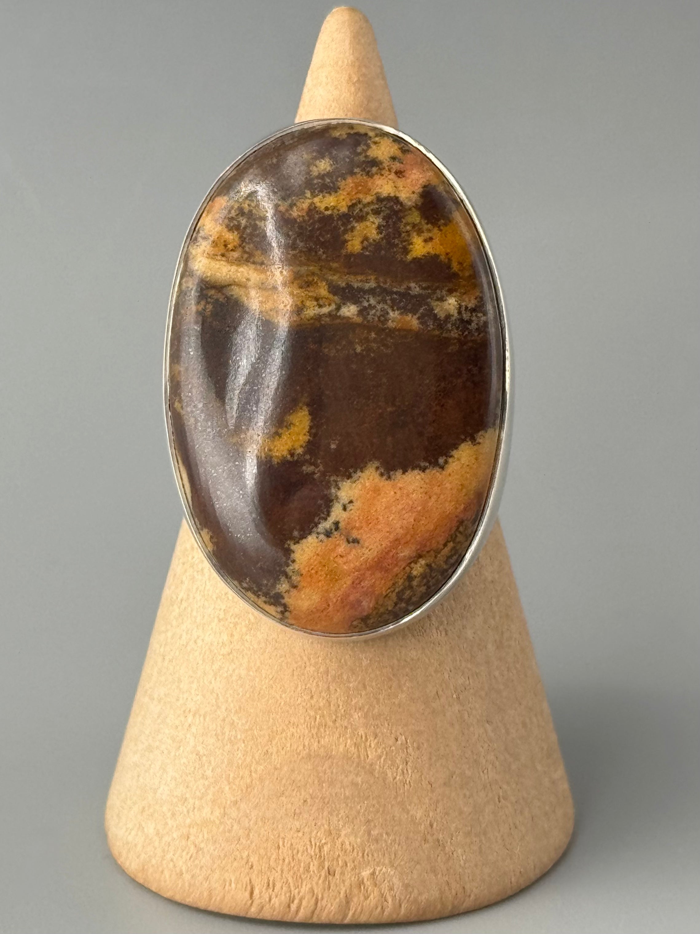 •AUSTRALIAN PICTURE JASPER - OVAL• sterling silver ring (size 7)