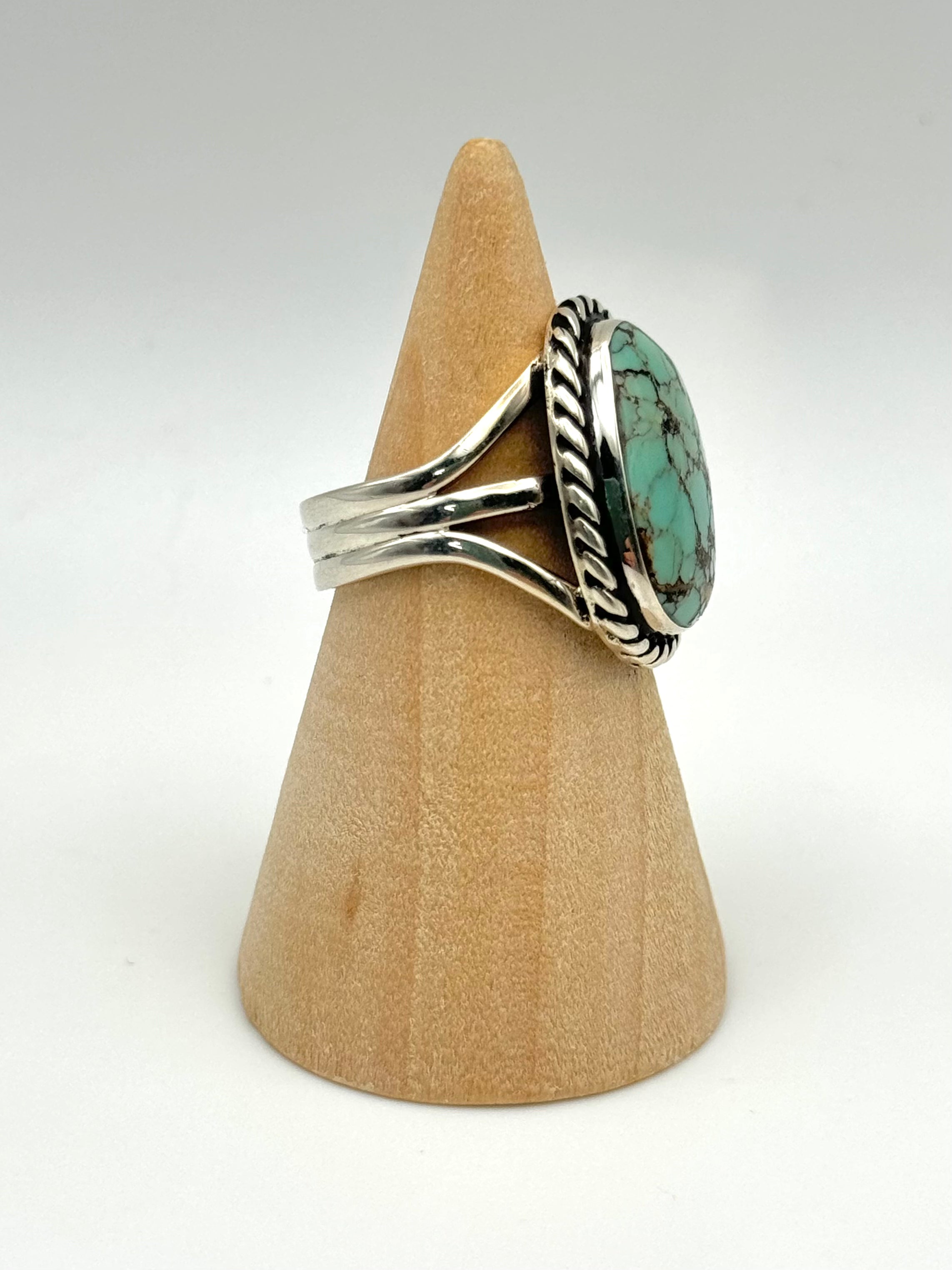 •TURQUOISE - 2• Navajo silver ring (size 6.5)