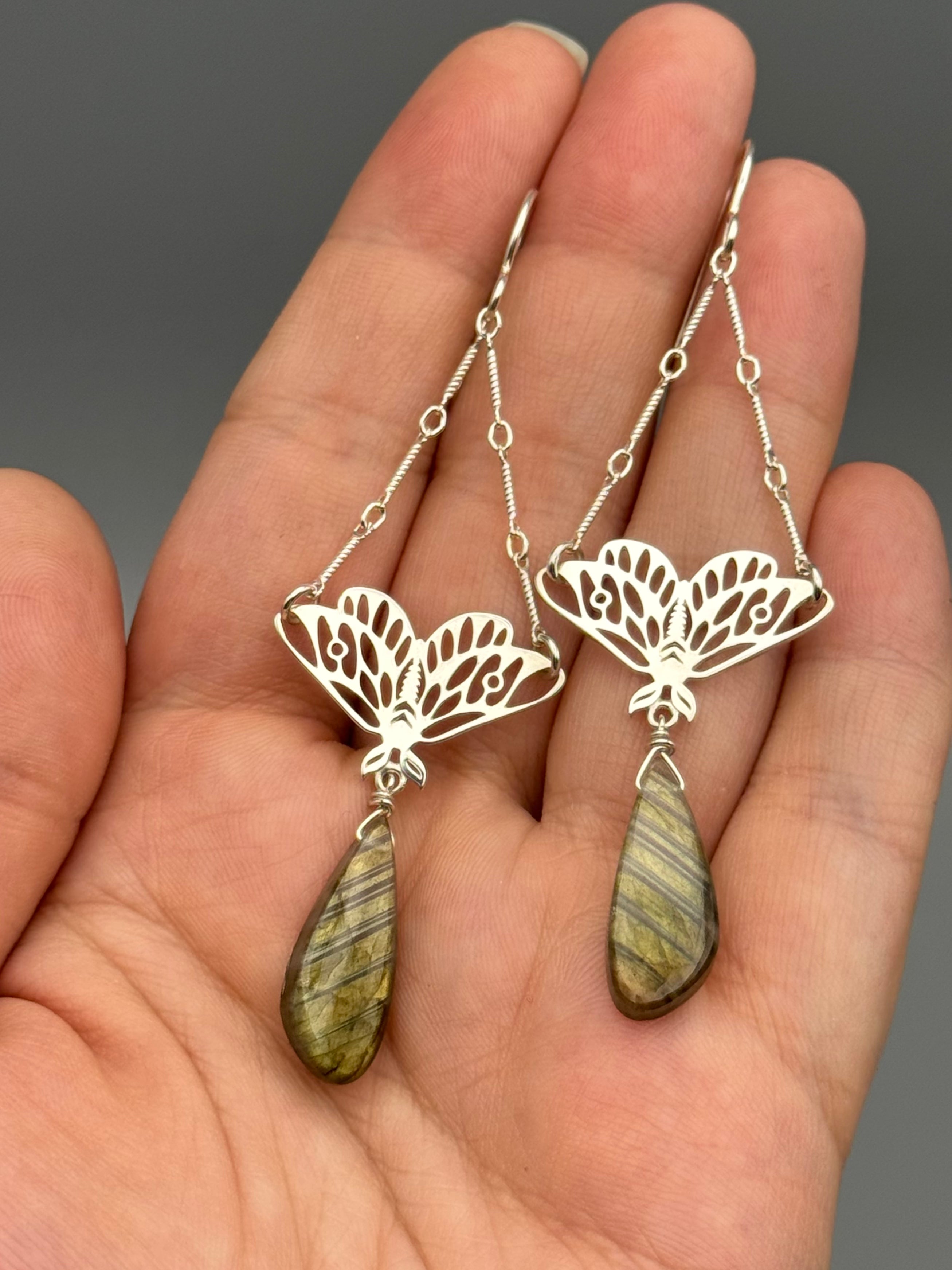 •GUIDE• golden labradorite + silver earrings