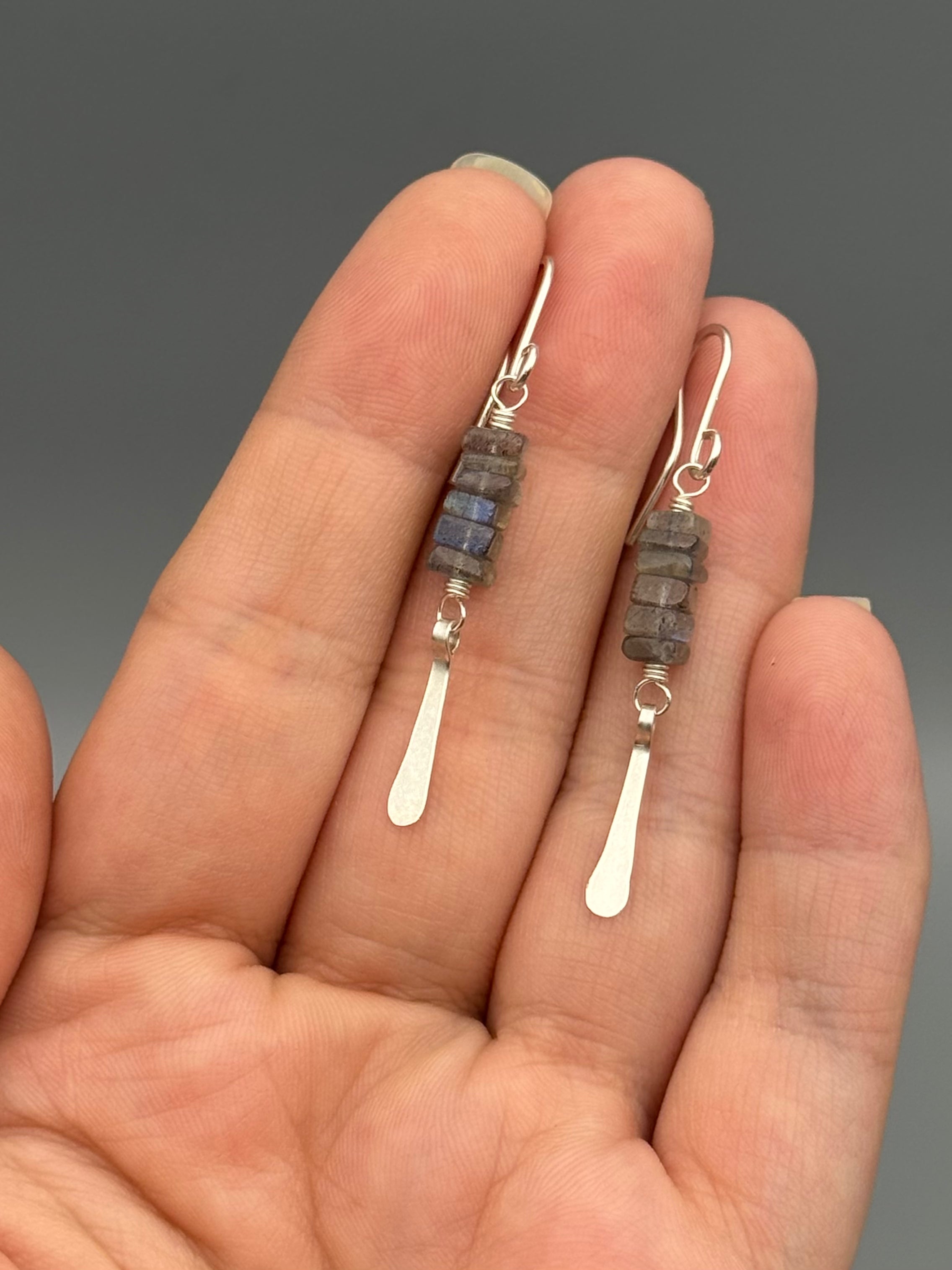 •STACK• labradorite + silver dangle earrings