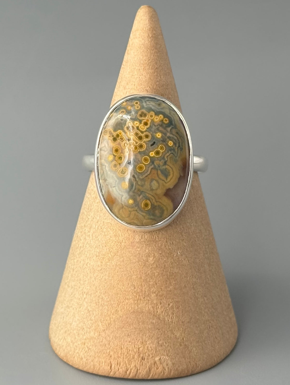 •OCEAN JASPER - LIL' OVAL• sterling silver ring (size 7)