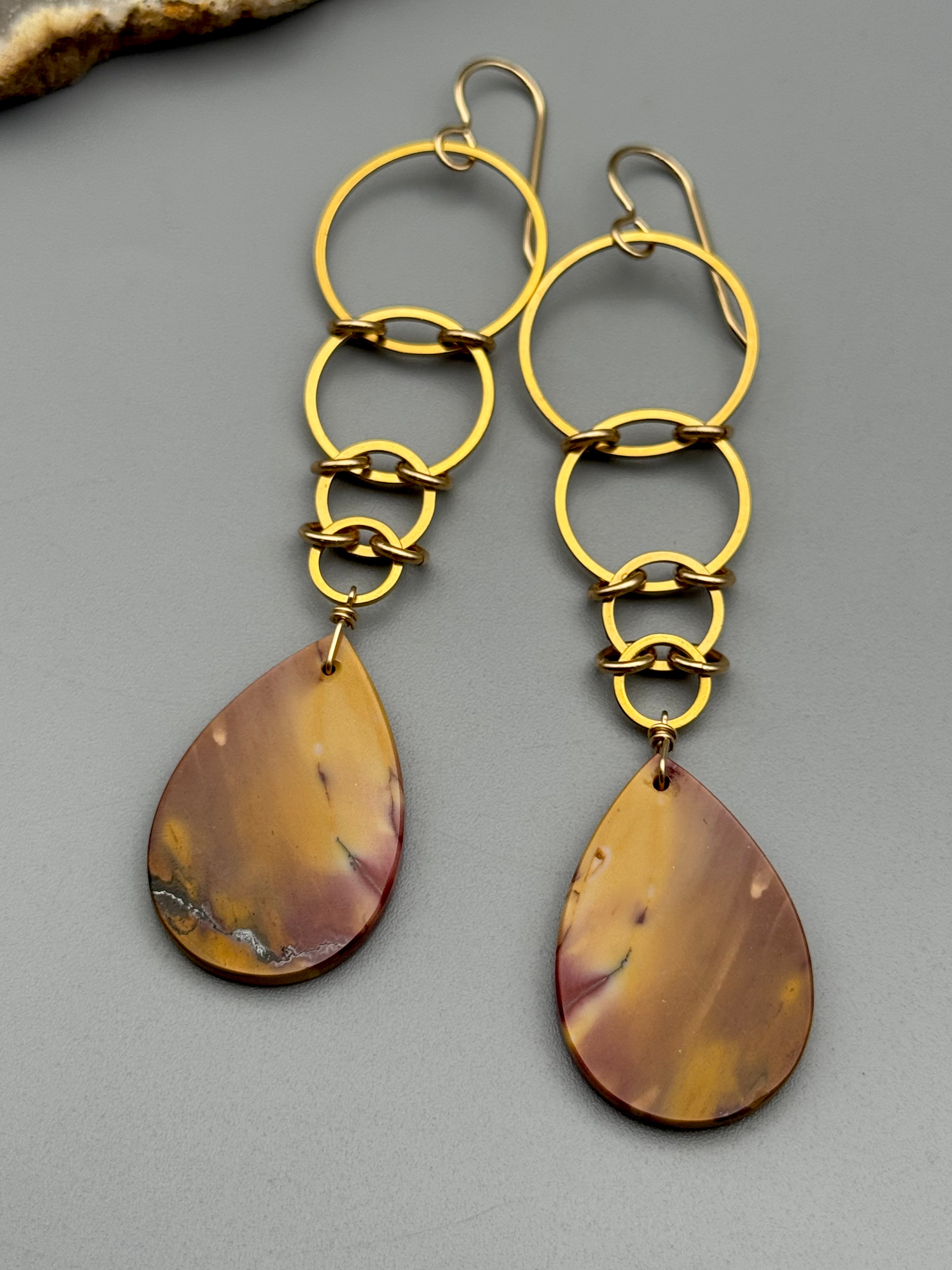 •EOWYN• mookaite jasper tear + gold earrings